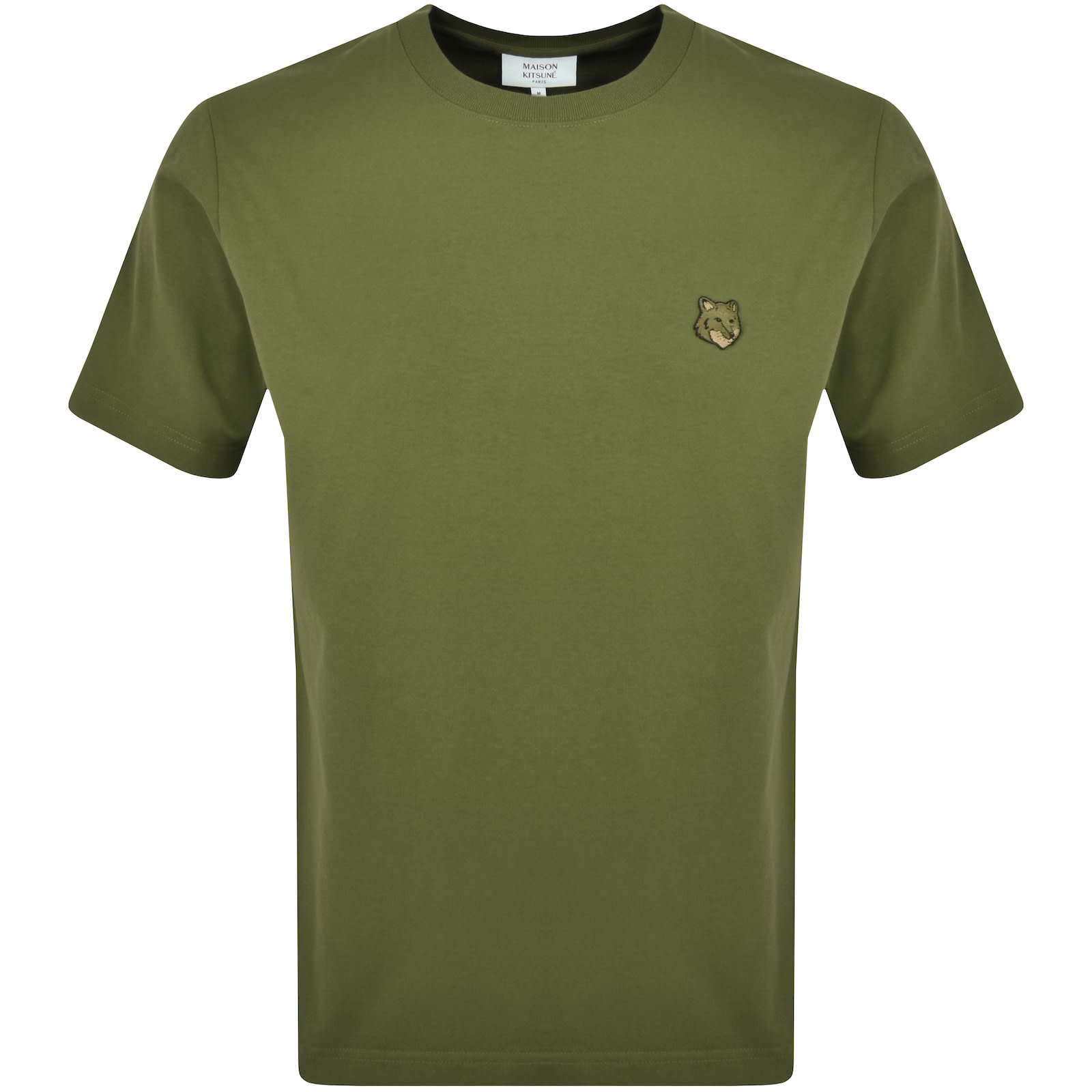 Shop Maison Kitsuné Maison Kitsune Fox Head Patch T Shirt Green