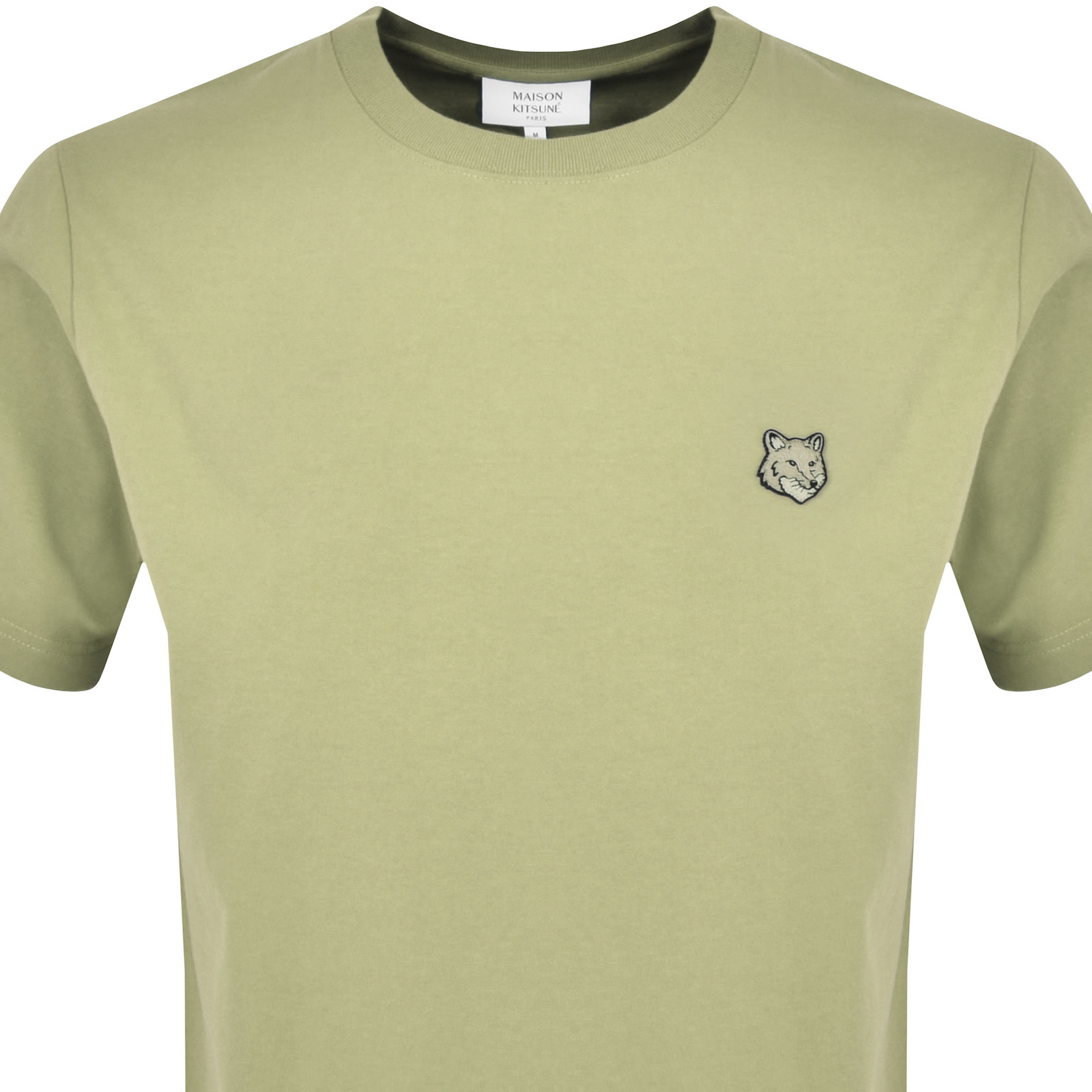 Shop Maison Kitsuné Maison Kitsune Fox Head Patch T Shirt Green