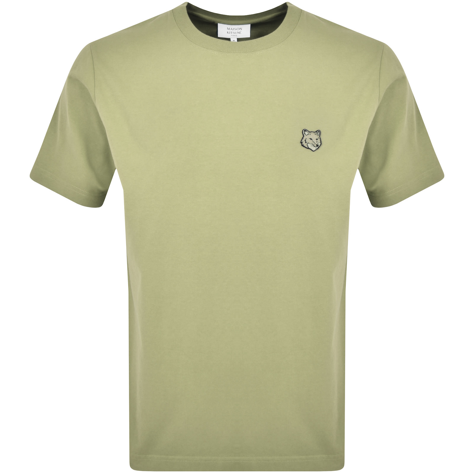 Shop Maison Kitsuné Maison Kitsune Fox Head Patch T Shirt Green