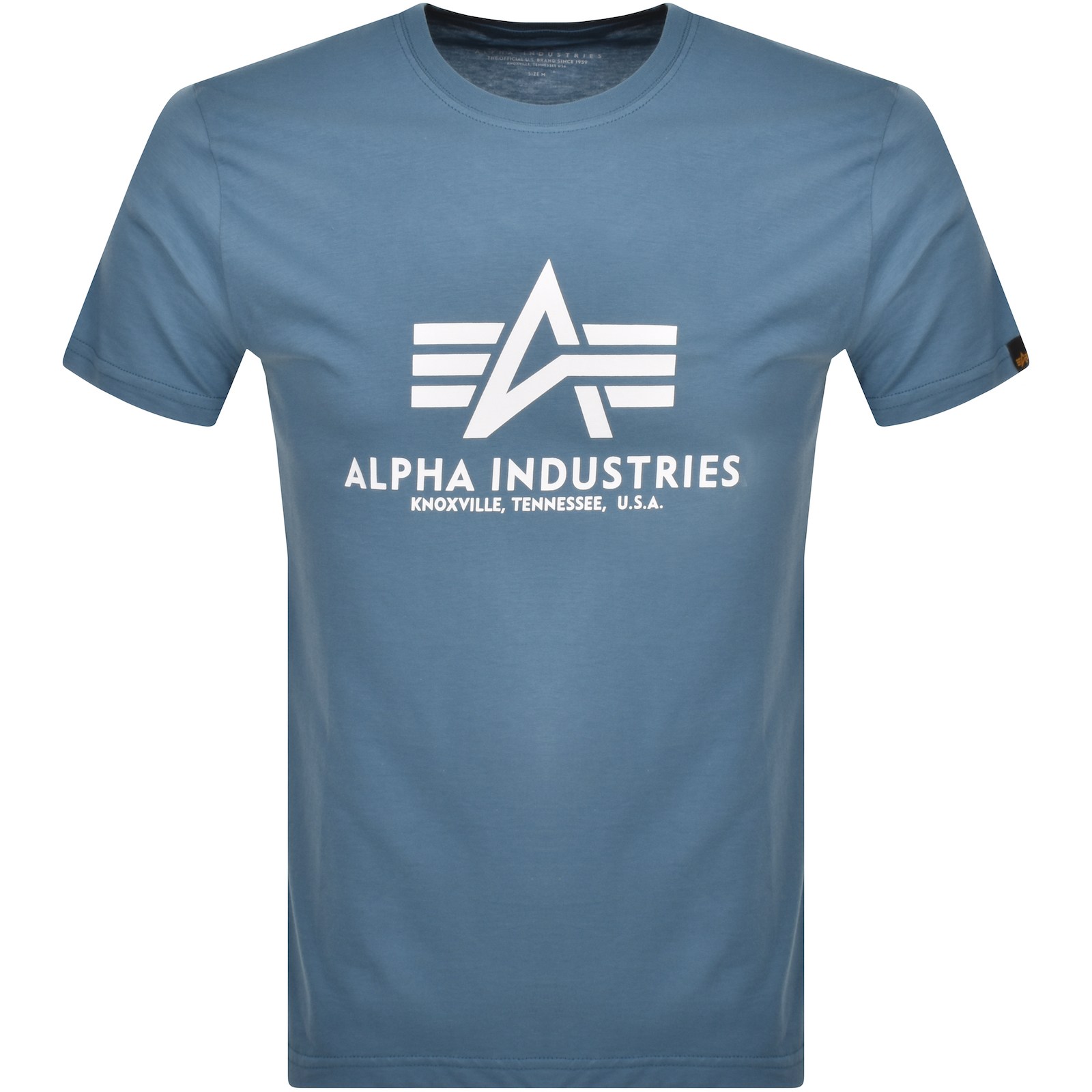 Shop Alpha Industries Basic Logo T Shirt Blue