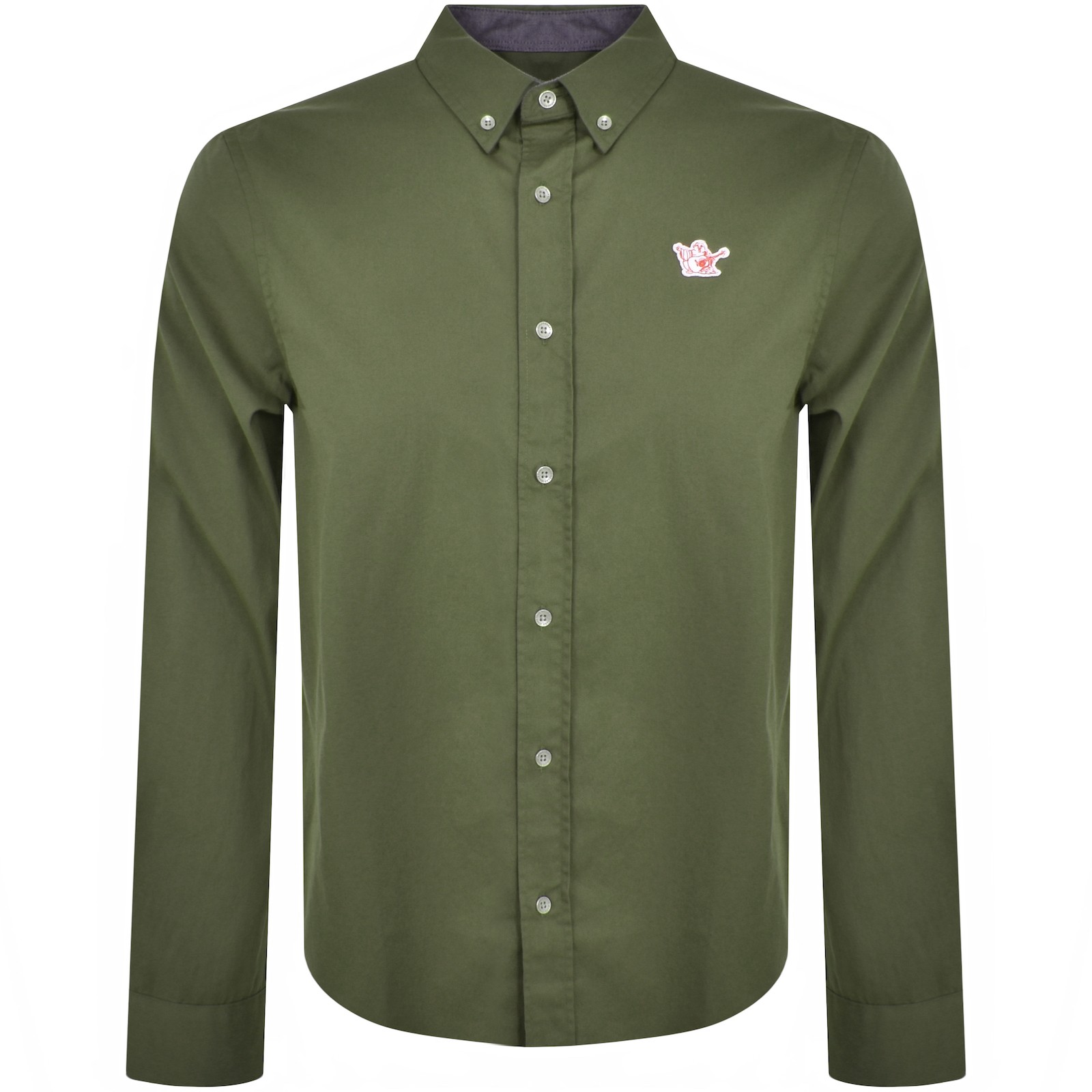 Shop True Religion Buddha Patch Shirt Khaki