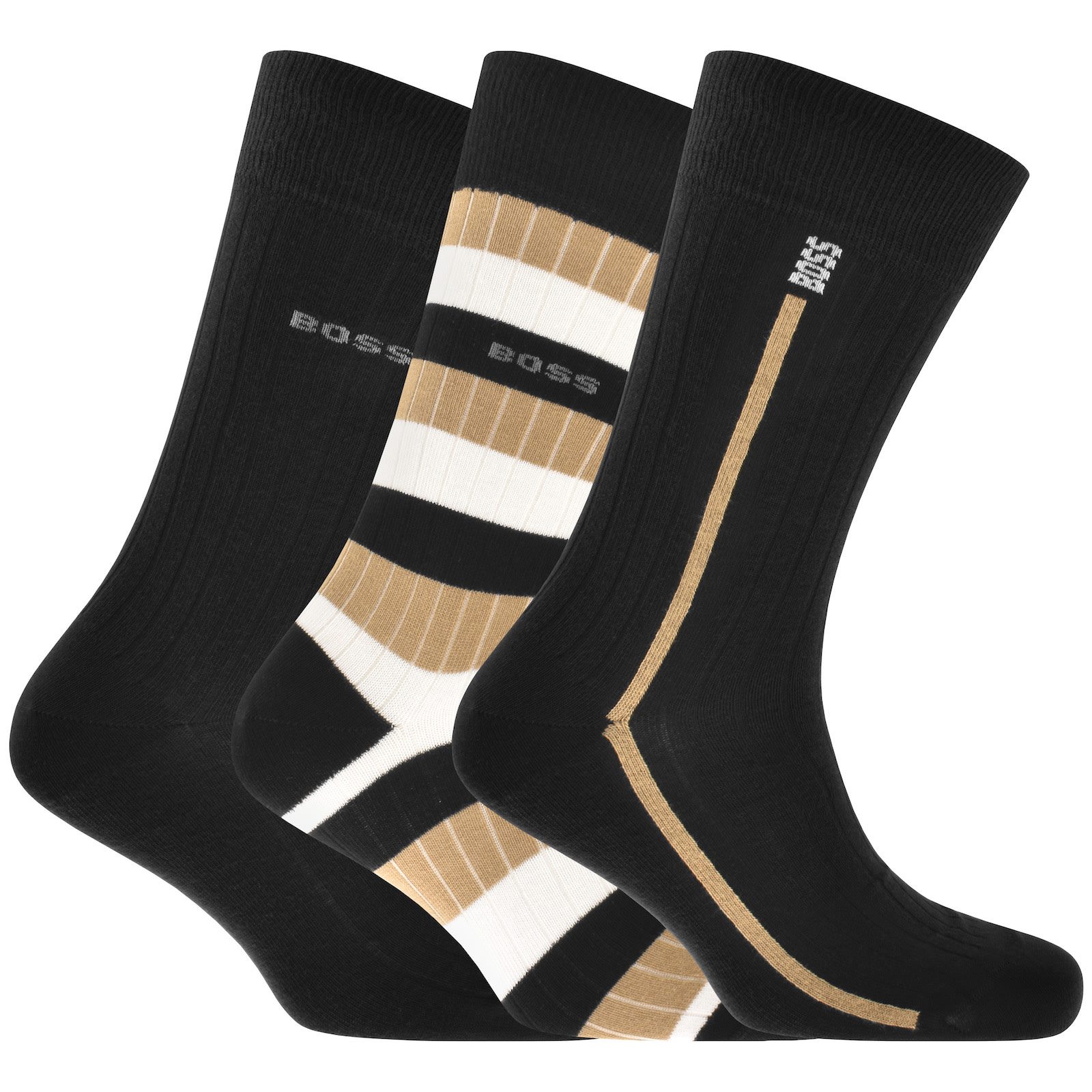 Shop Boss Business Boss 3 Pack Fine Rib Socks Black