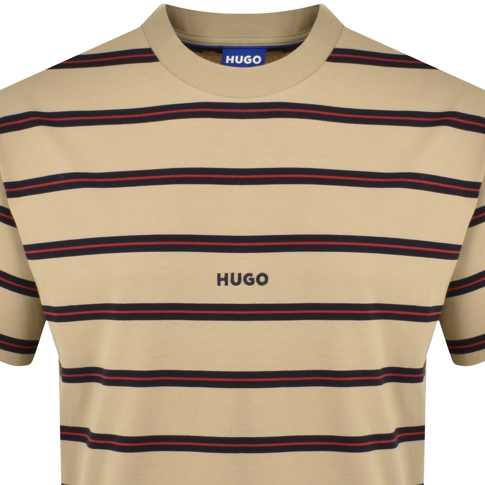 Shop Hugo Blue Nistripo Striped T Shirt Beige