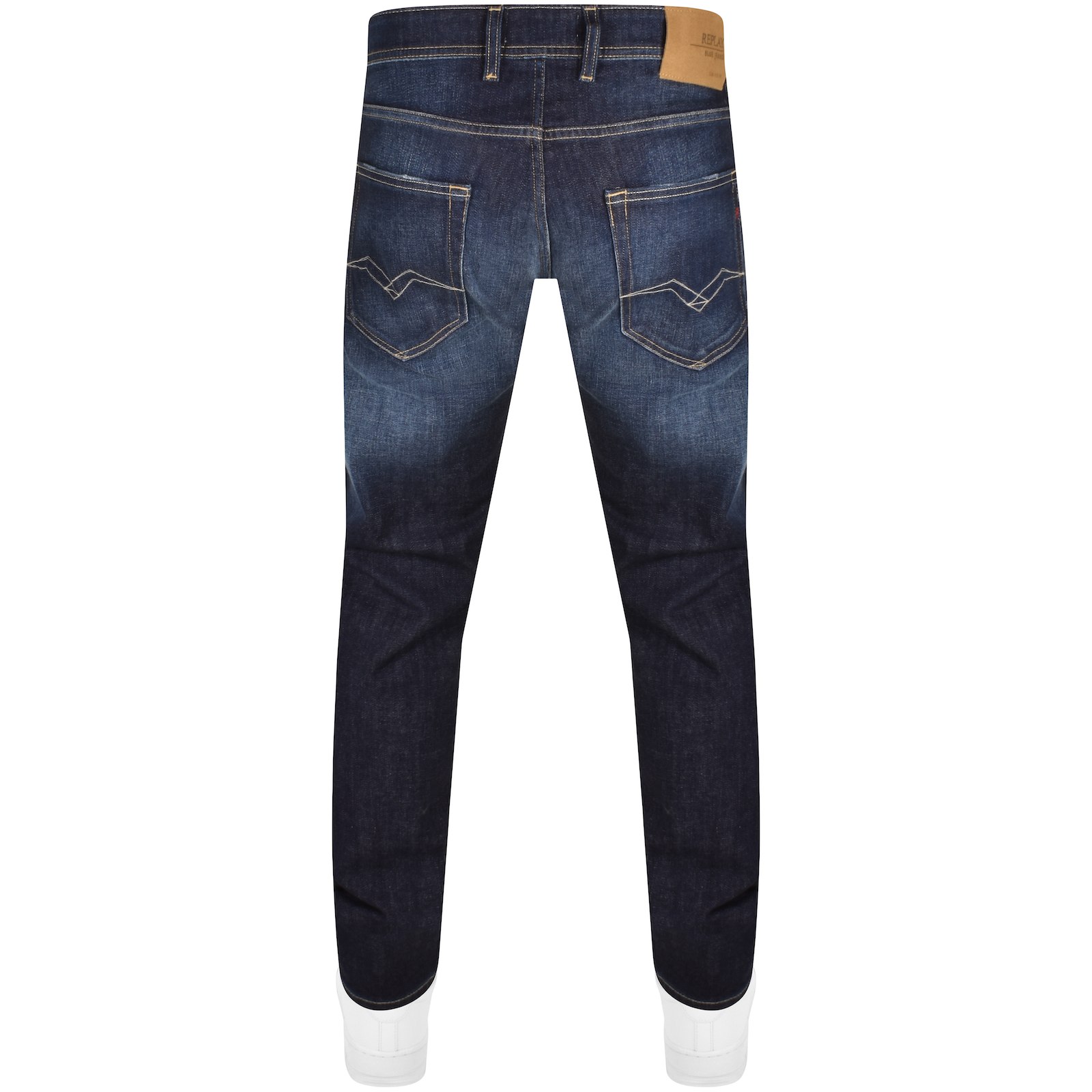 Shop Replay Grover Straight Fit Dark Wash Jeans Blue