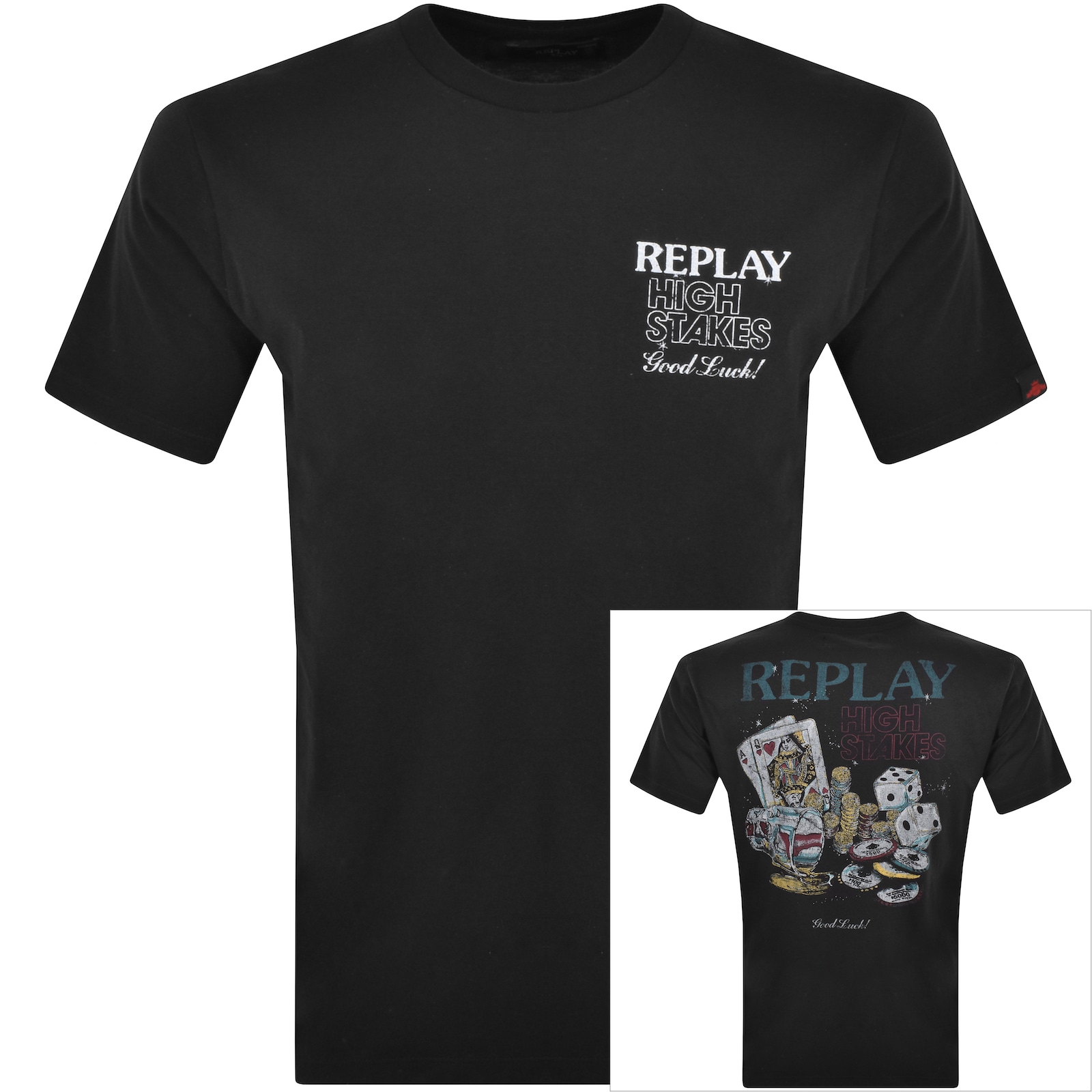 Shop Replay Logo T Shirt Black