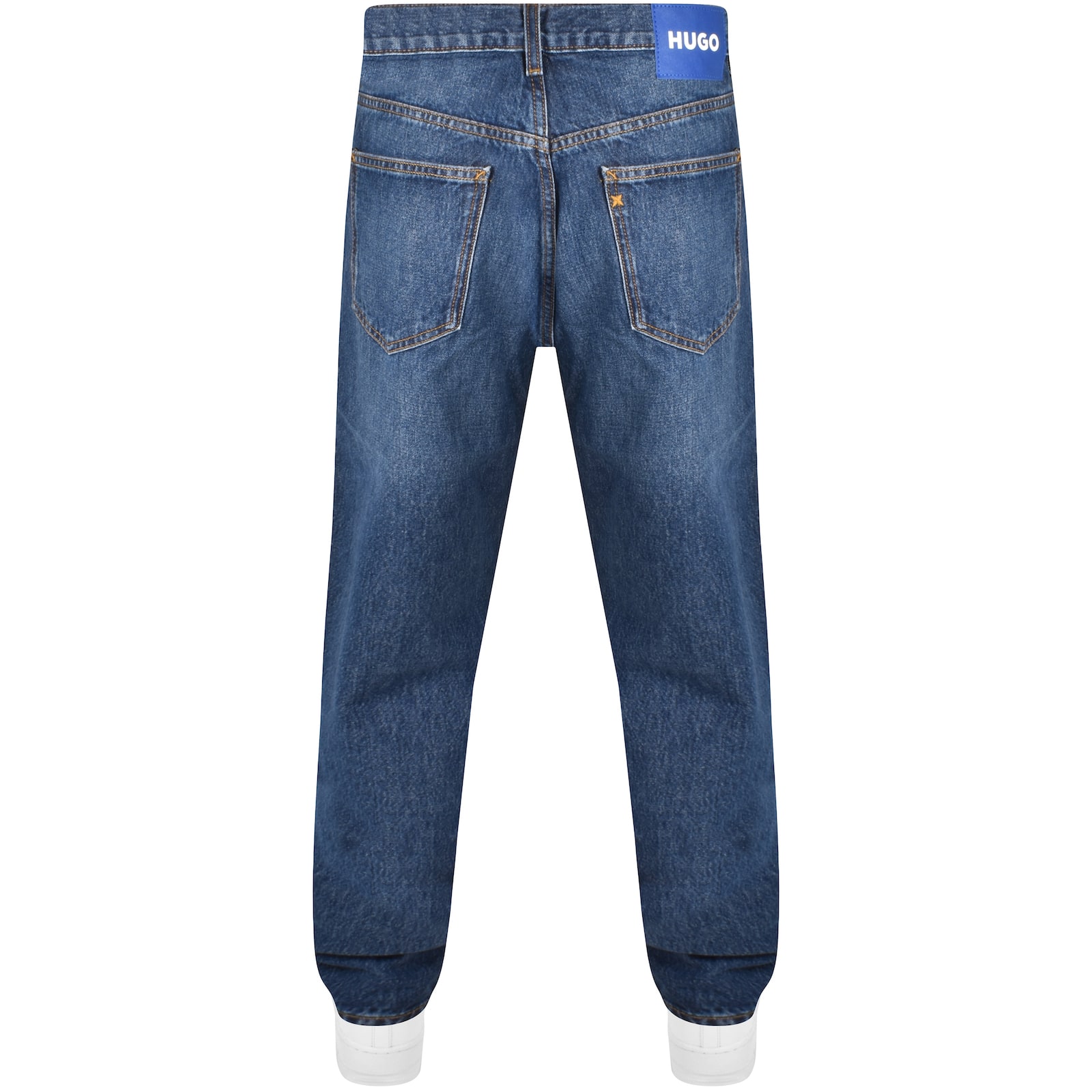 Shop Hugo Blue Nate Baggy Jeans Mid Wash Blue