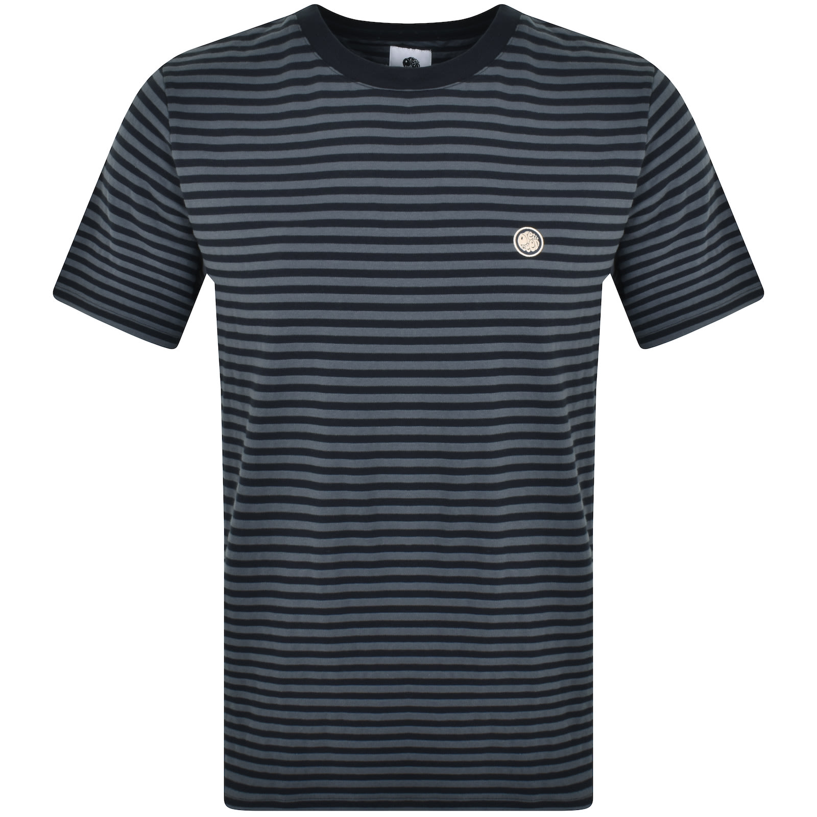 Shop Pretty Green Travis Stripe Crew Neck T Shirt Navy