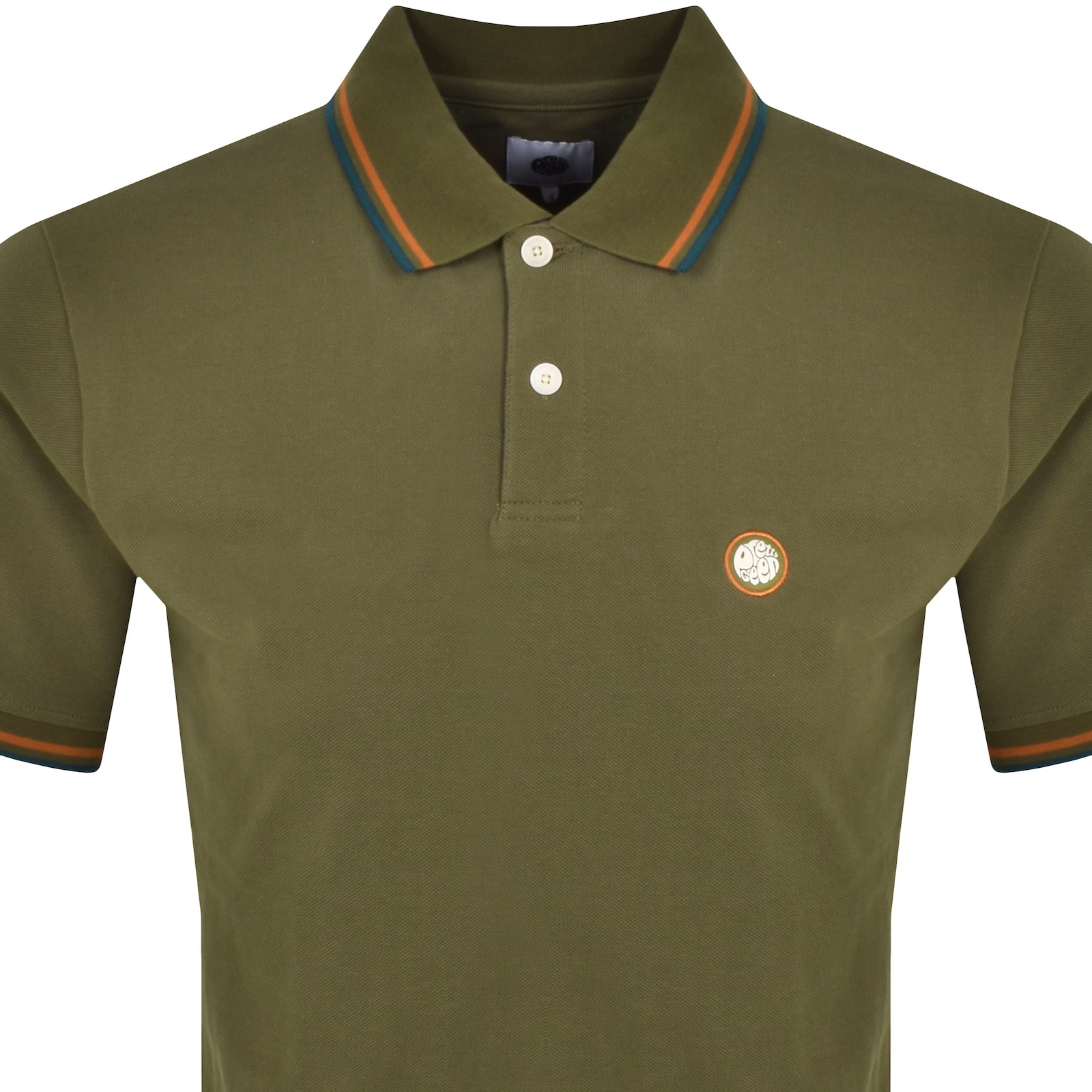 PRETTY GREEN PRETTY GREEN PAISLEY PLACKET POLO T SHIRT KHAKI 