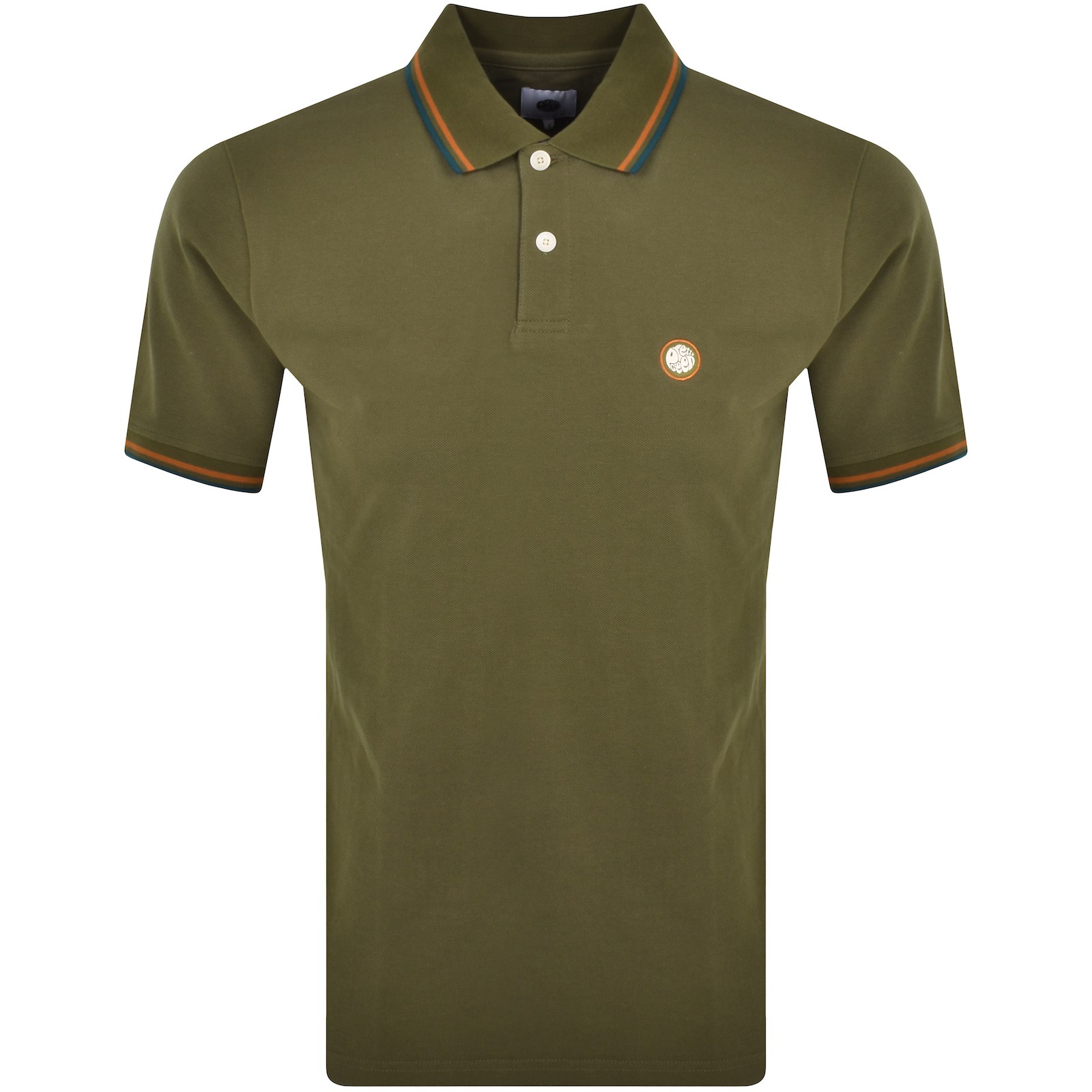 PRETTY GREEN PRETTY GREEN PAISLEY PLACKET POLO T SHIRT KHAKI 