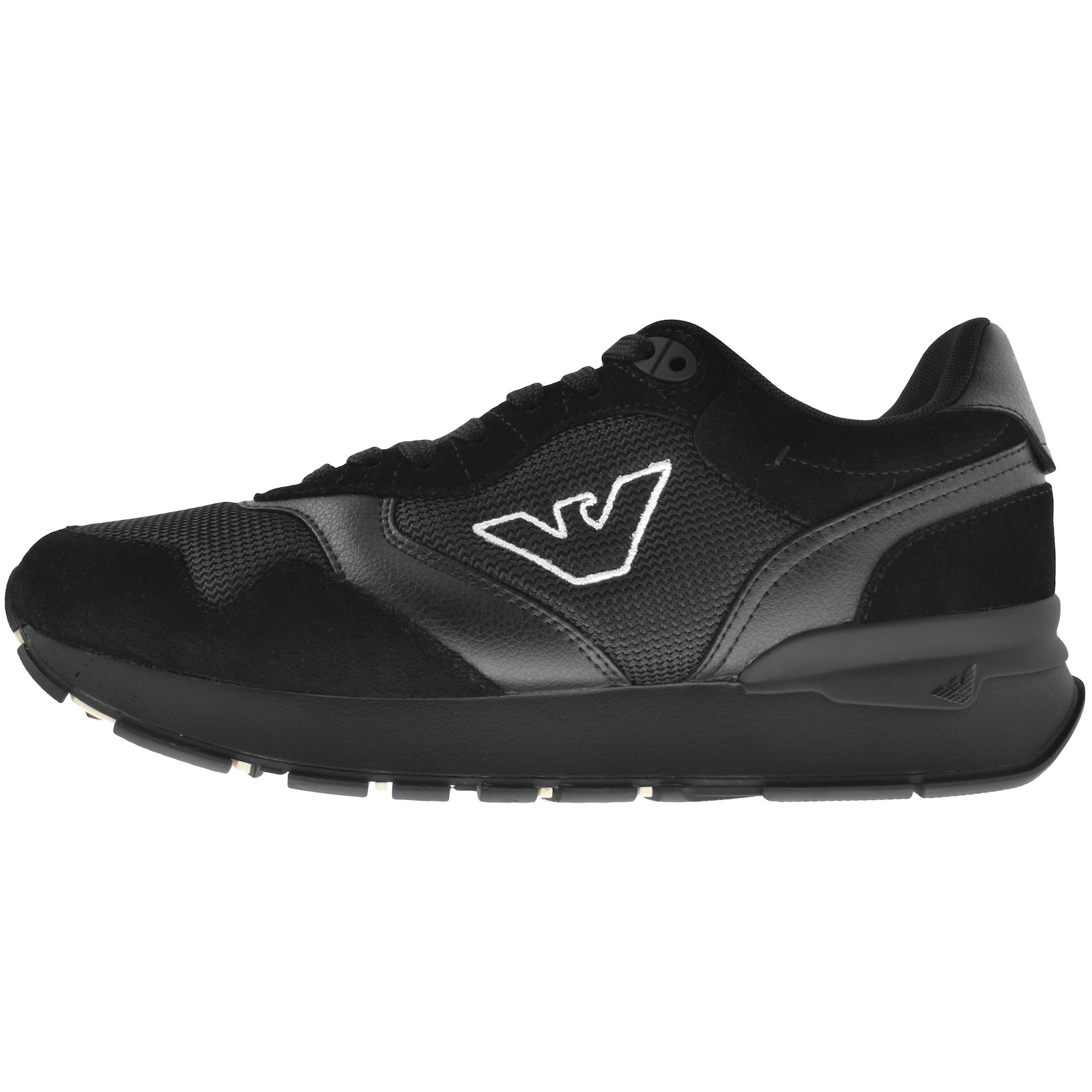 Shop Armani Collezioni Emporio Armani Logo Trainers Black