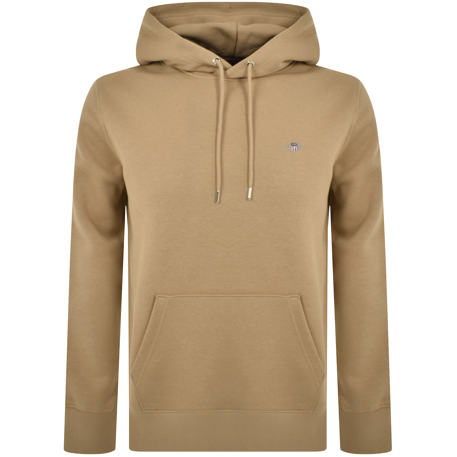 Shop Gant Regular Shield Hoodie Khaki