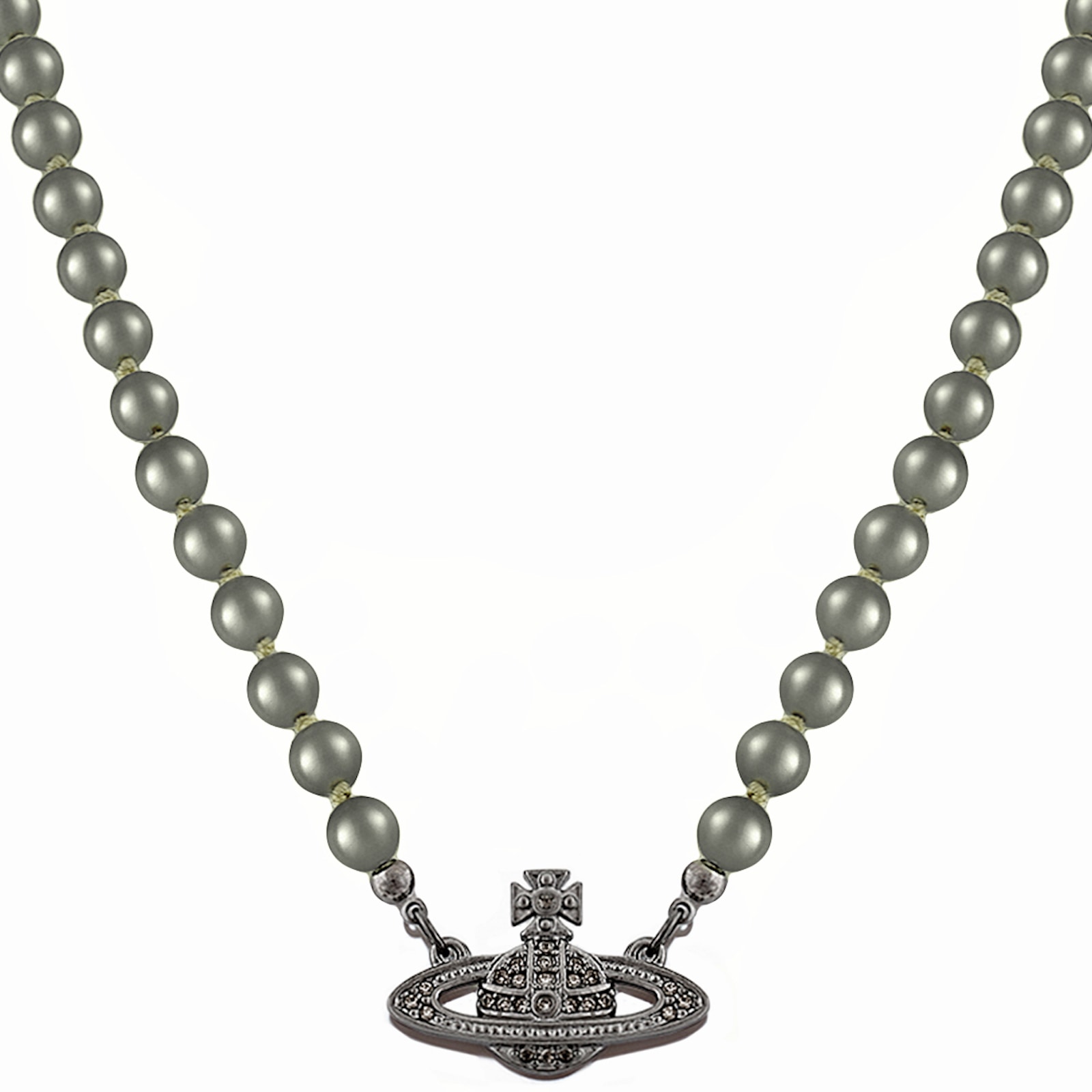 Shop Vivienne Westwood Relief Pearl Necklace Silver