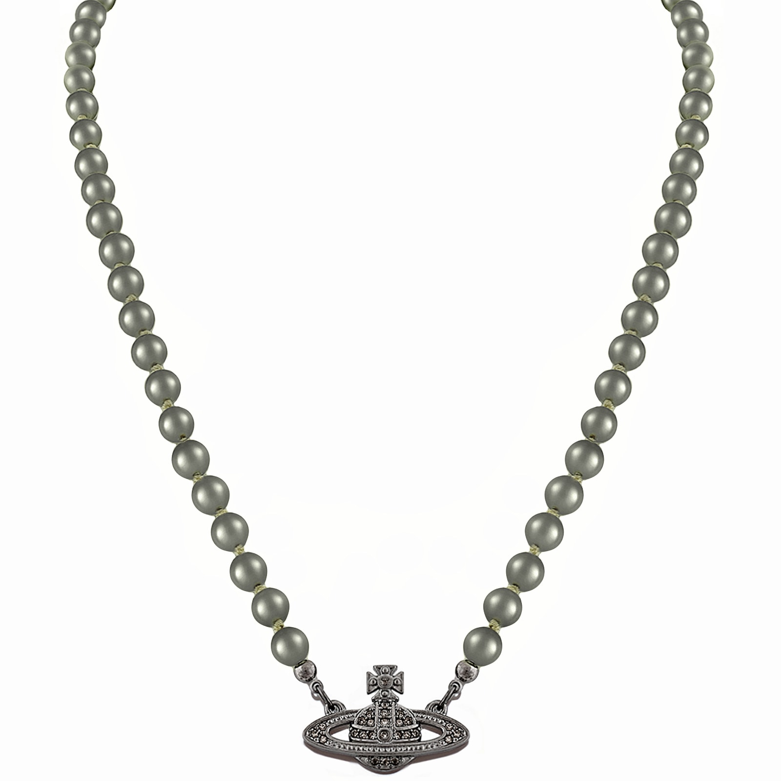 Shop Vivienne Westwood Relief Pearl Necklace Silver