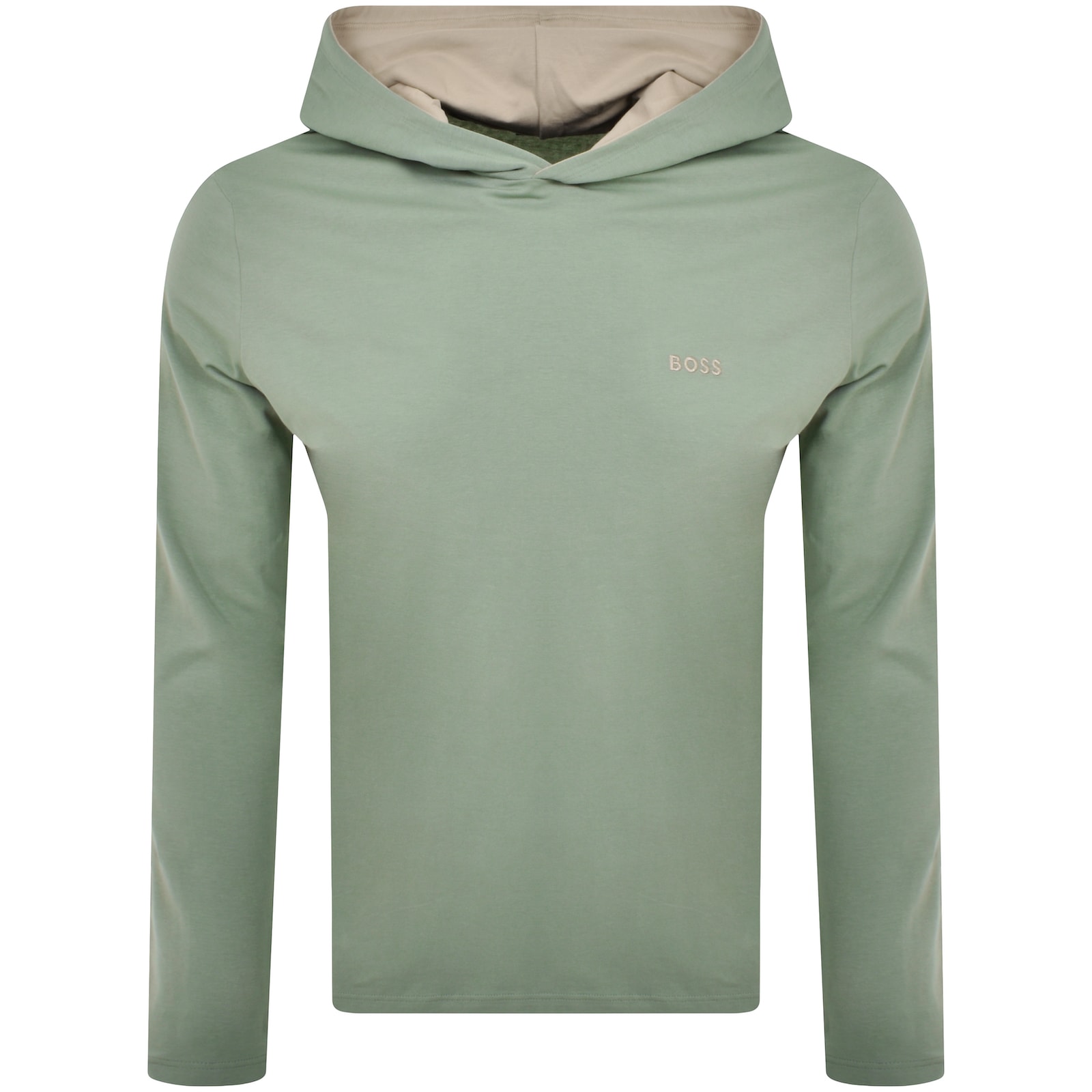 Shop Boss Business Boss Long Sleeve Hooded T Shirt Green