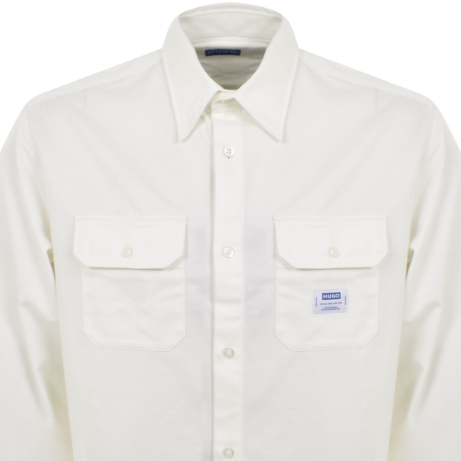 Shop Hugo Blue Ekynone Long Sleeve Shirt White