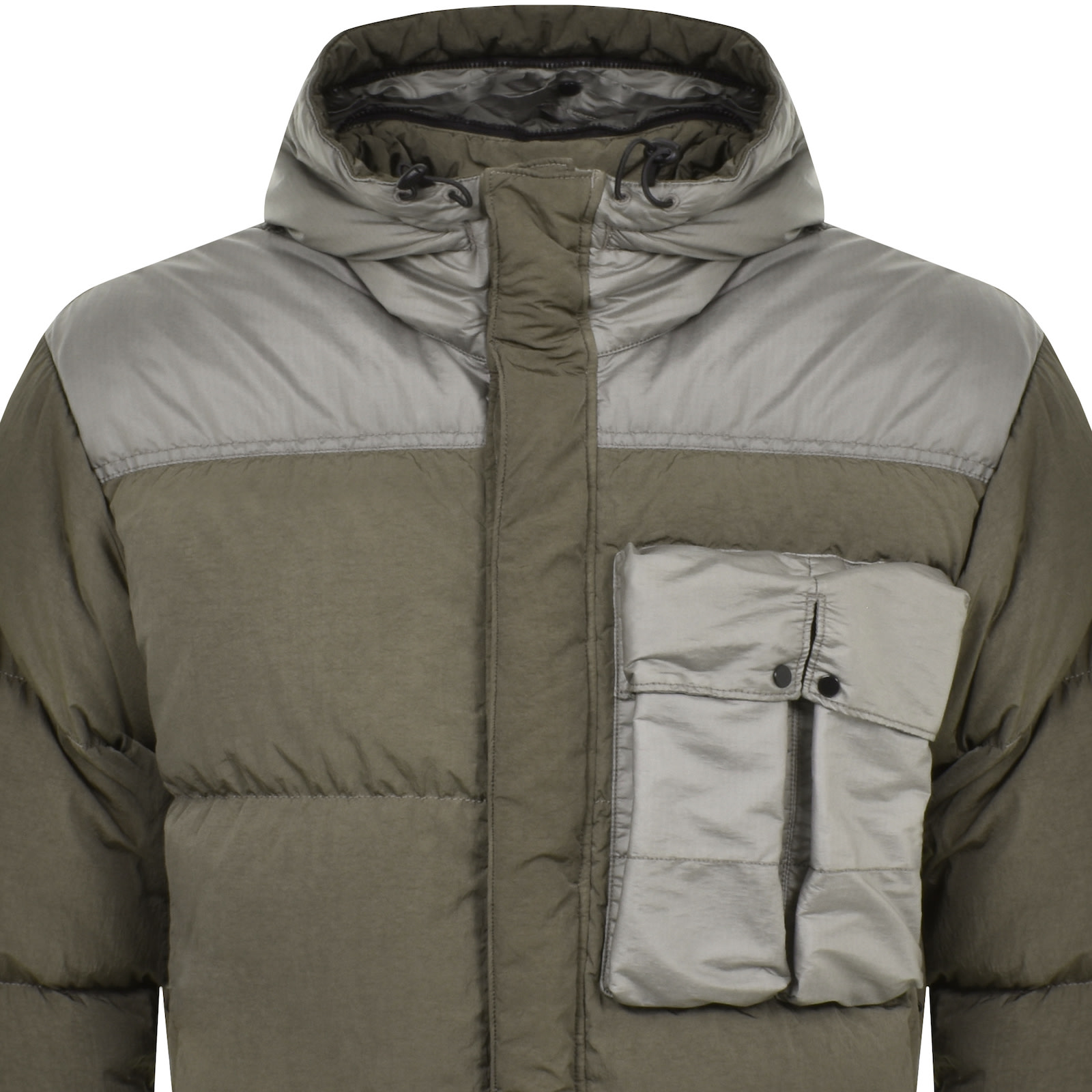 C.p. Company Cp Company Goggle Down Jacket Grey In Grey