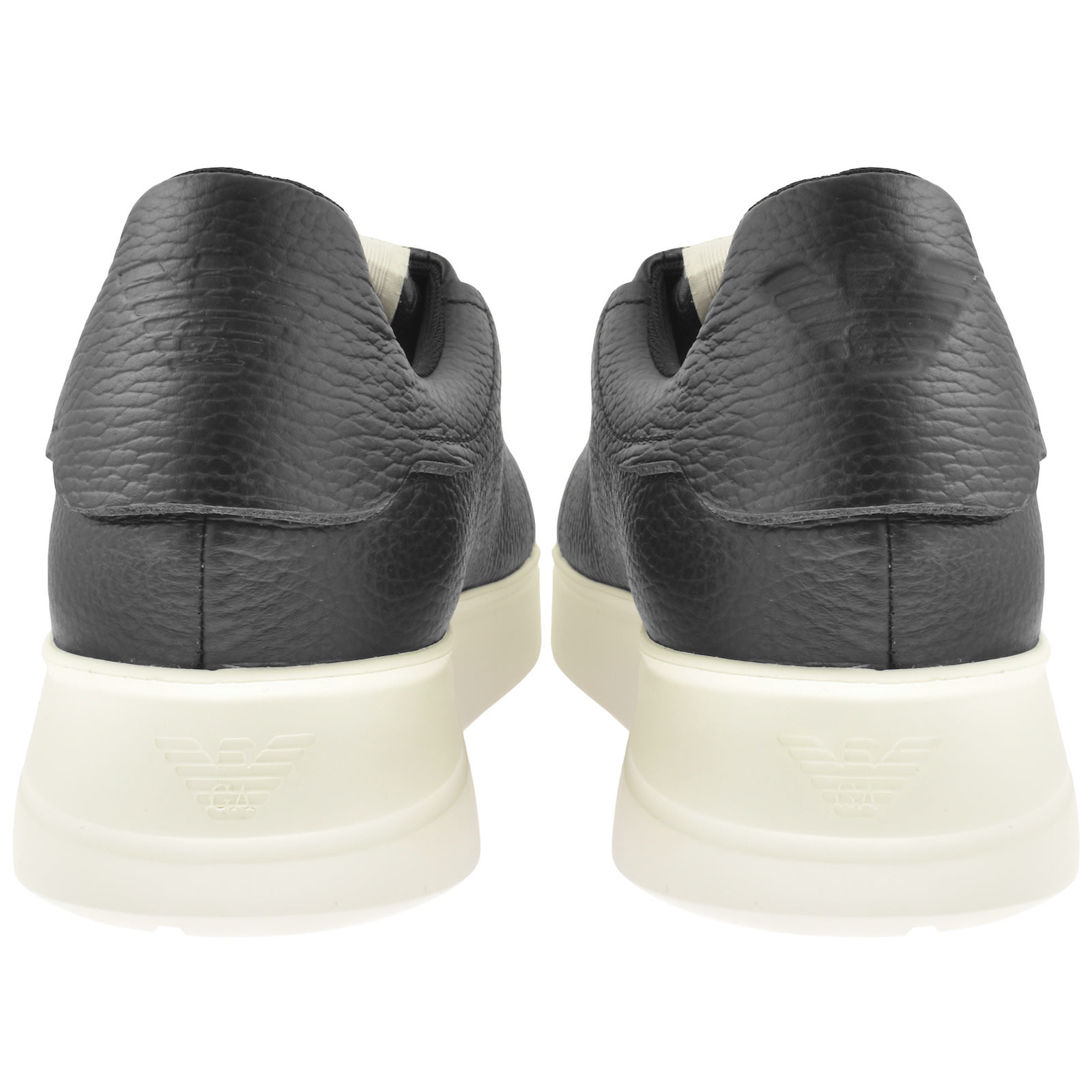 Shop Armani Collezioni Emporio Armani Logo Trainers Black