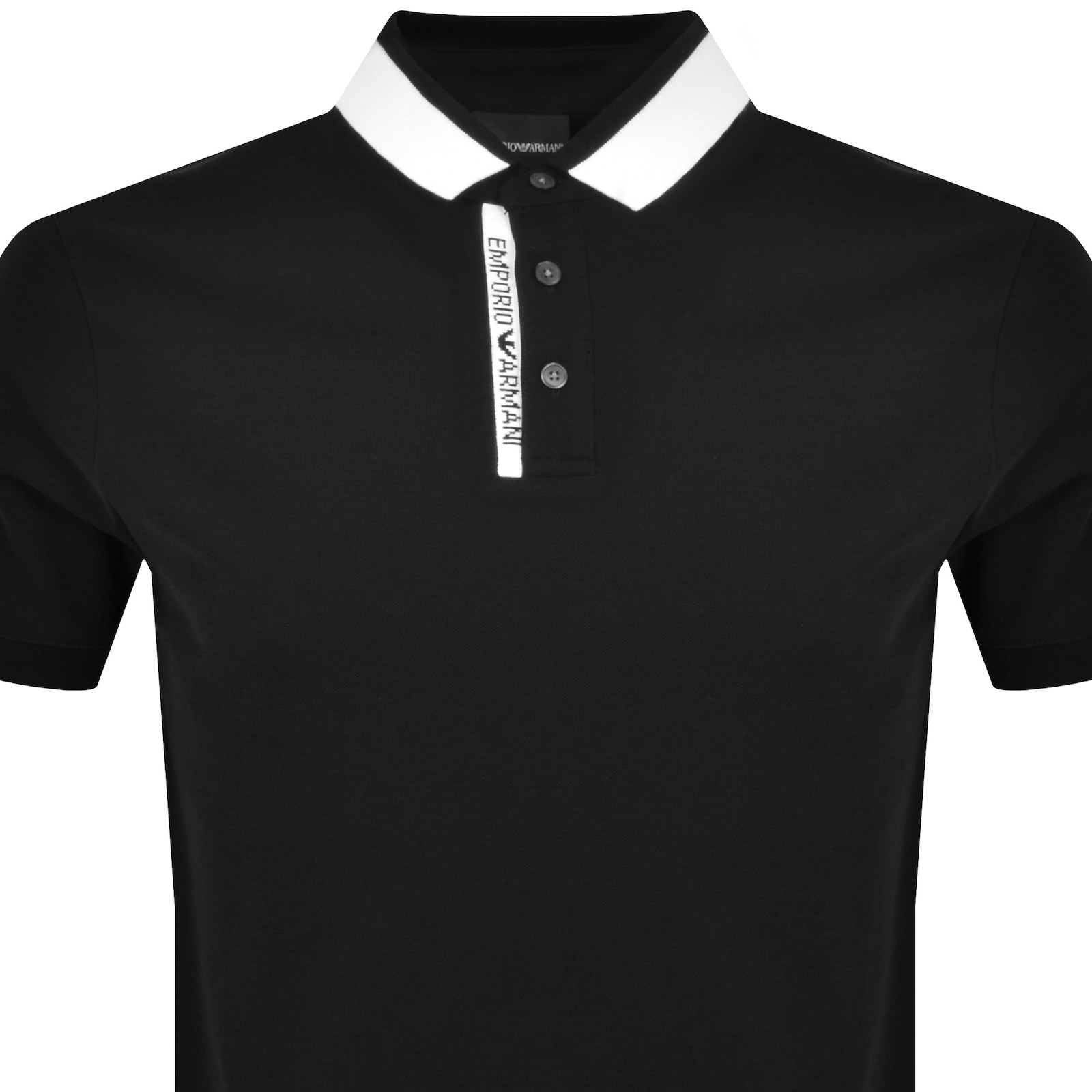 Shop Armani Collezioni Emporio Armani Short Sleeved Polo T Shirt Black