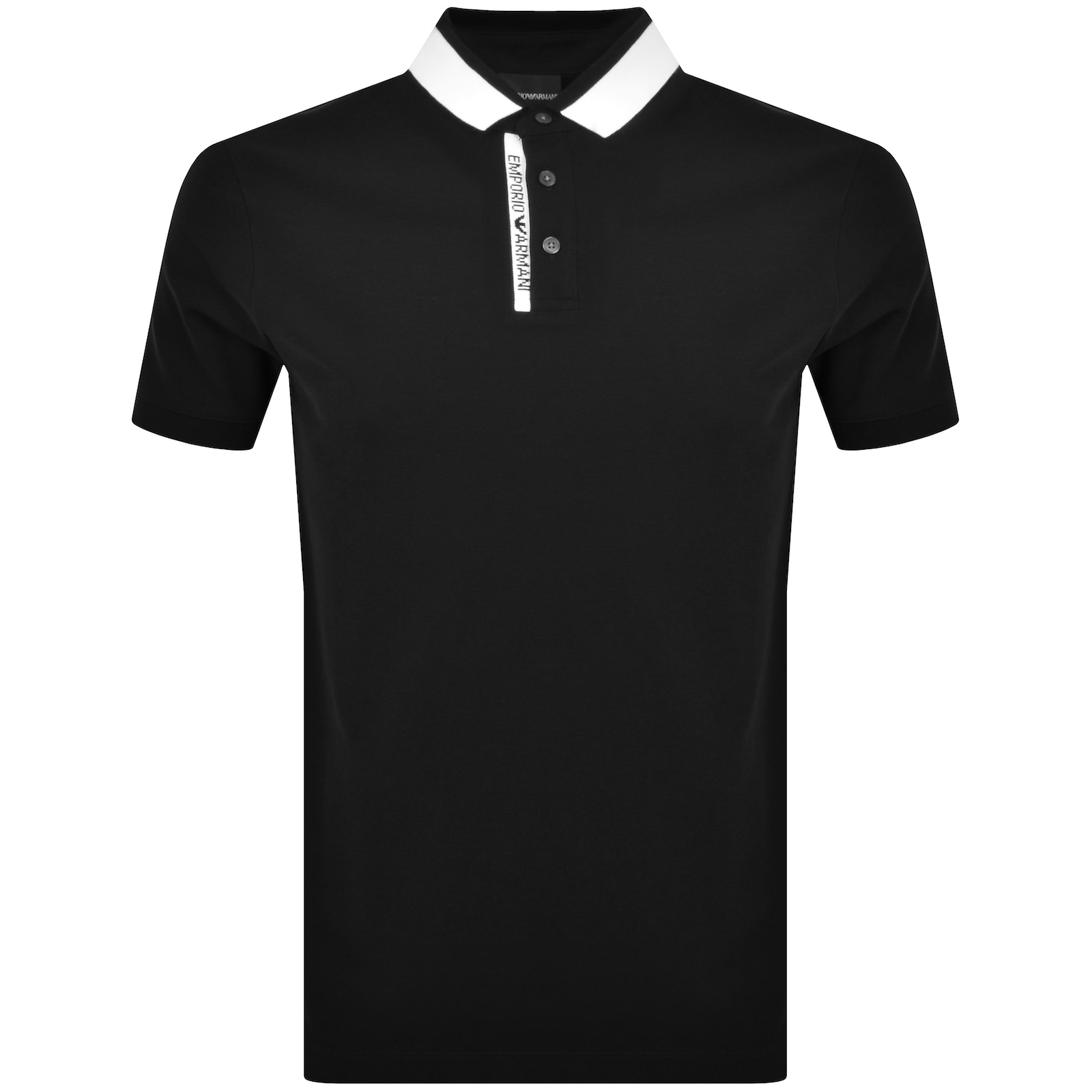 Shop Armani Collezioni Emporio Armani Short Sleeved Polo T Shirt Black