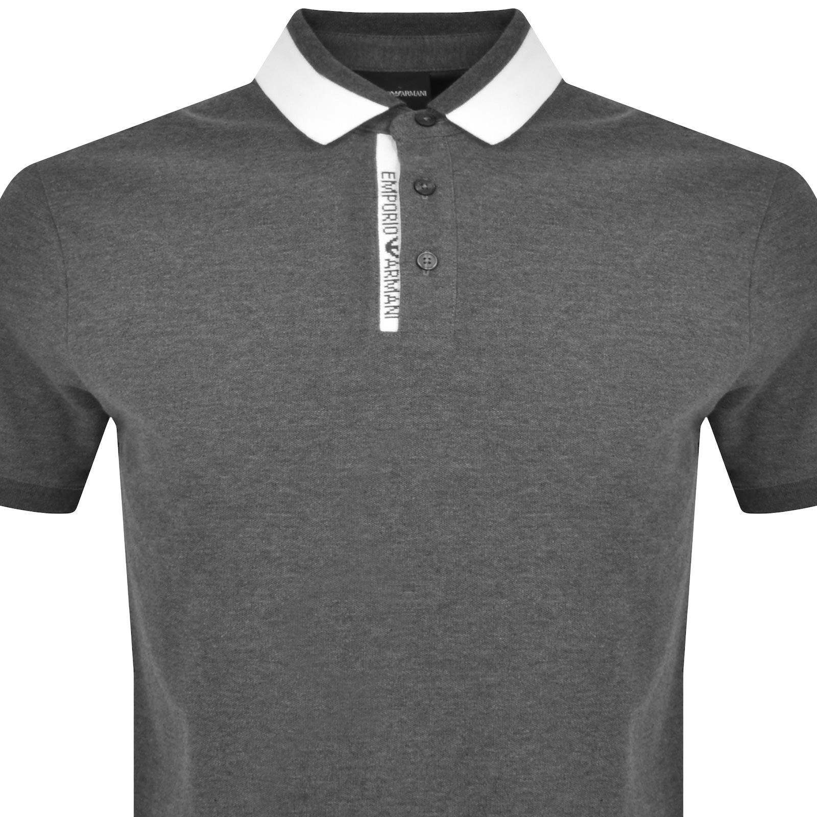 Shop Armani Collezioni Emporio Armani Short Sleeved Polo T Shirt Grey