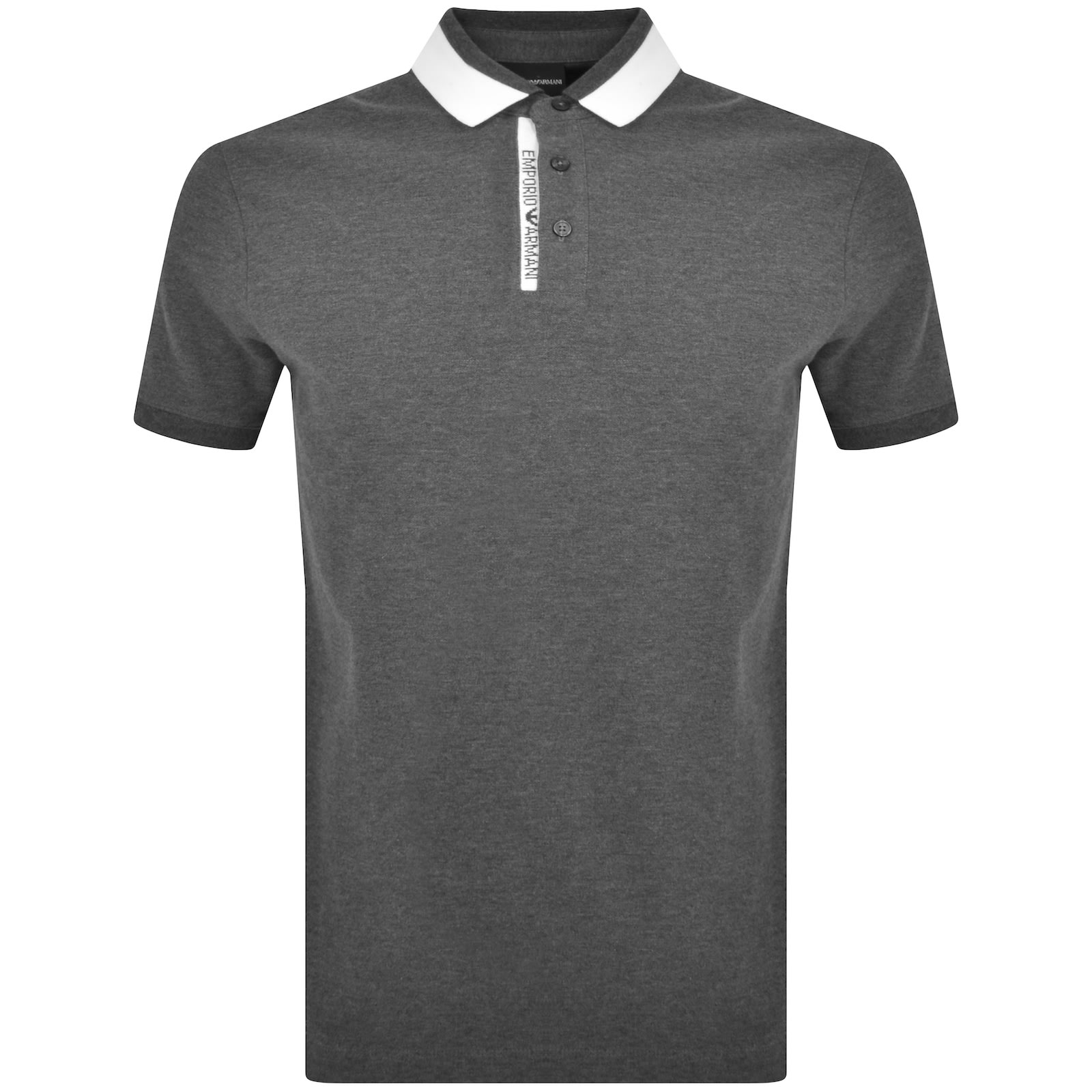 Shop Armani Collezioni Emporio Armani Short Sleeved Polo T Shirt Grey