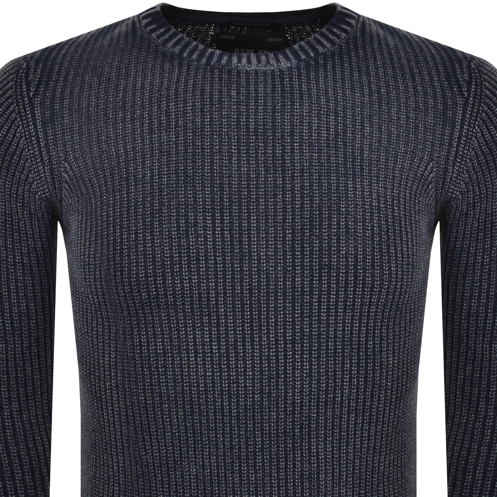 Shop Replay Crew Neck Knit Jumper Navy