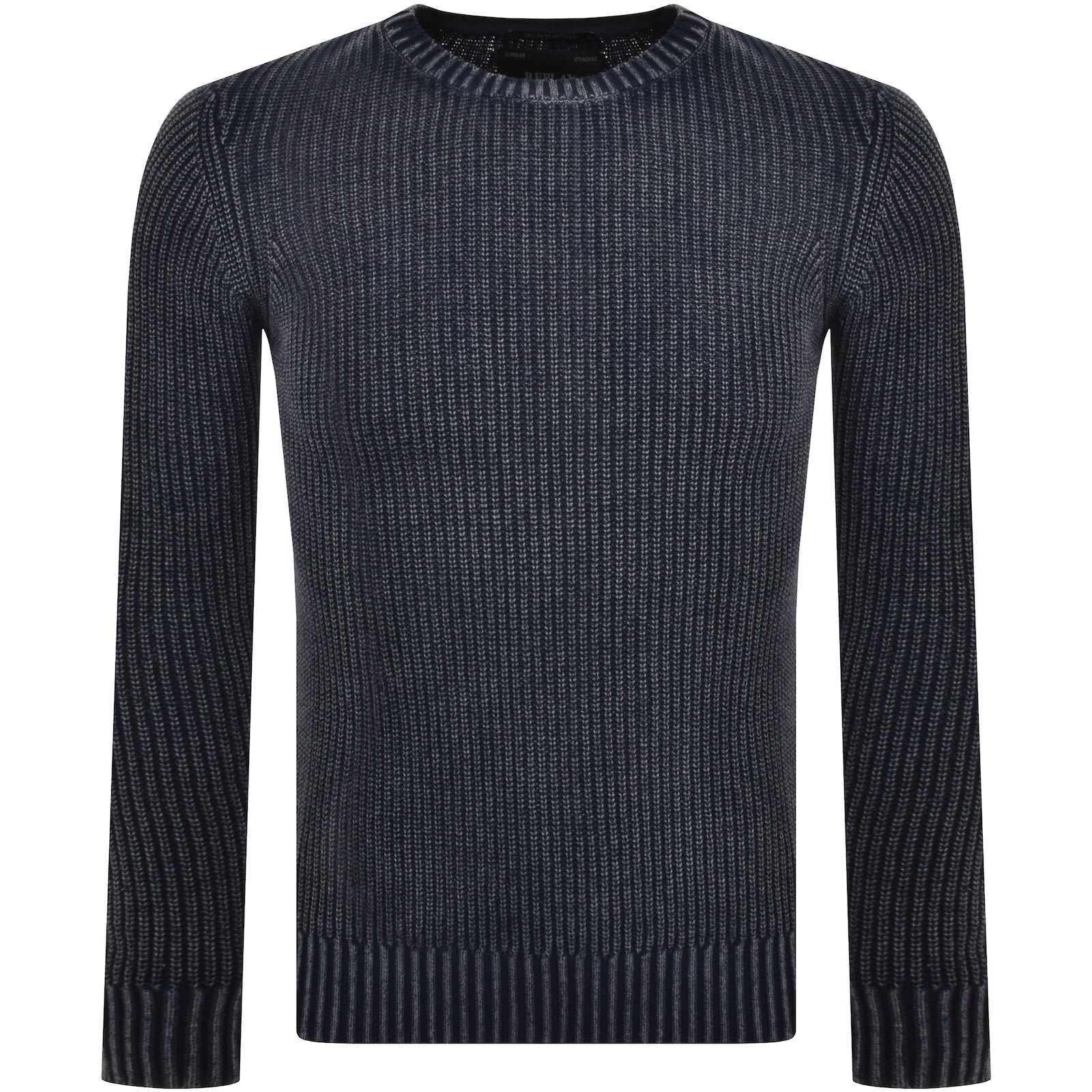 Shop Replay Crew Neck Knit Jumper Navy