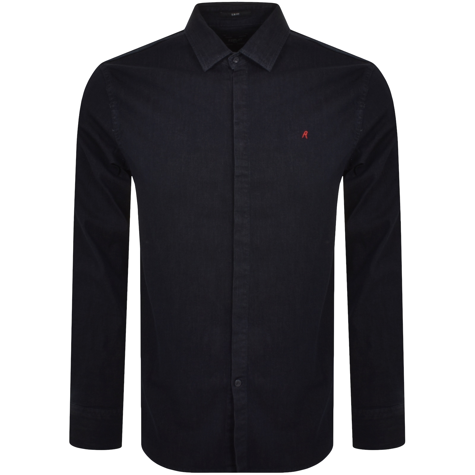 Shop Replay Long Sleeved Shirt Navy