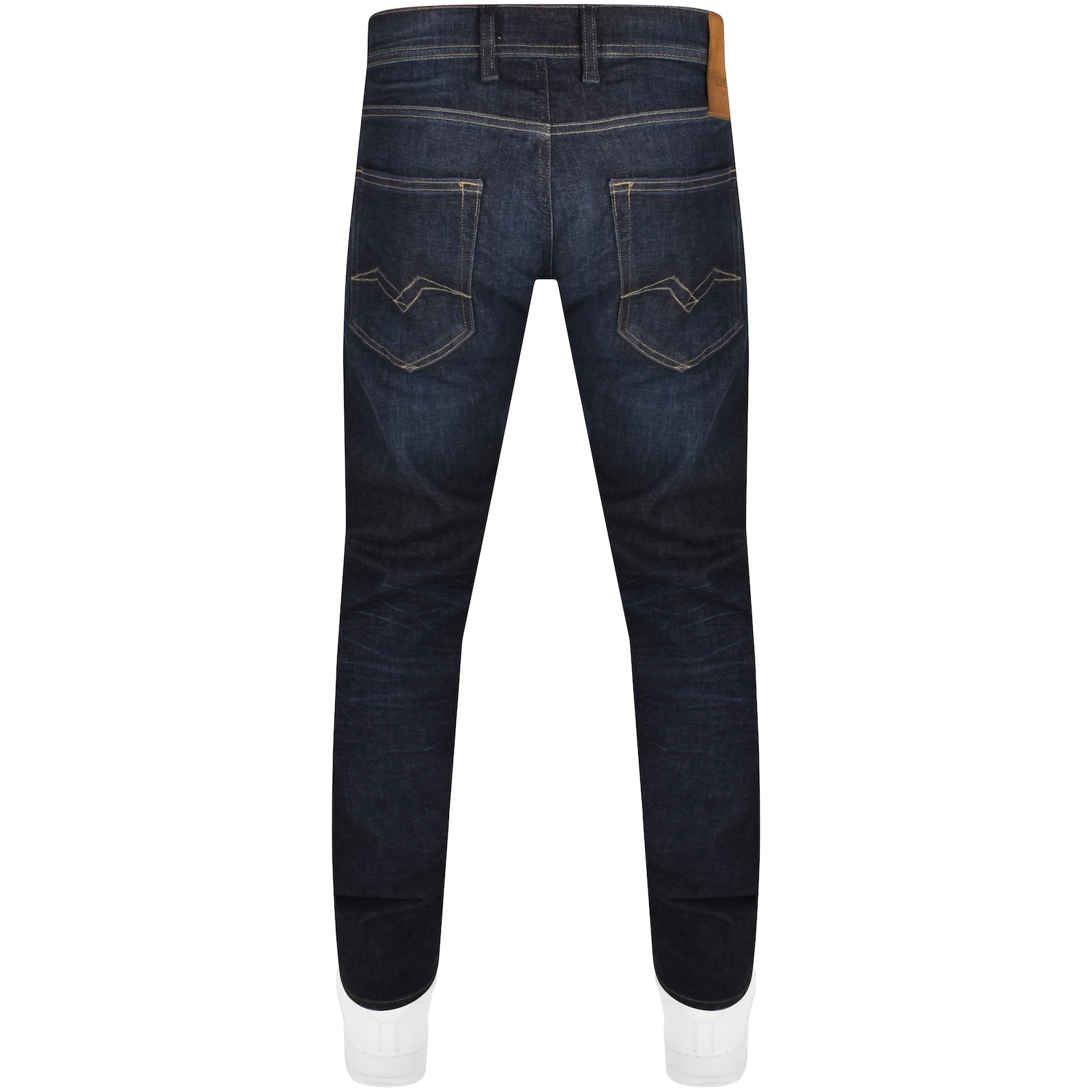 Shop Replay Grover Straight Fit Jeans Dark Wash Navy