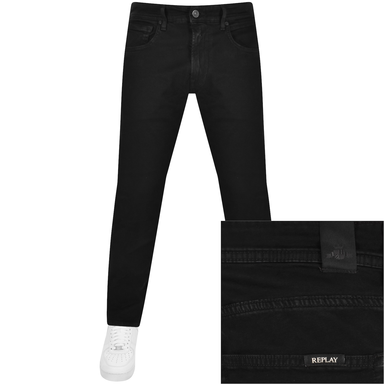 Shop Replay Logo Trousers Black