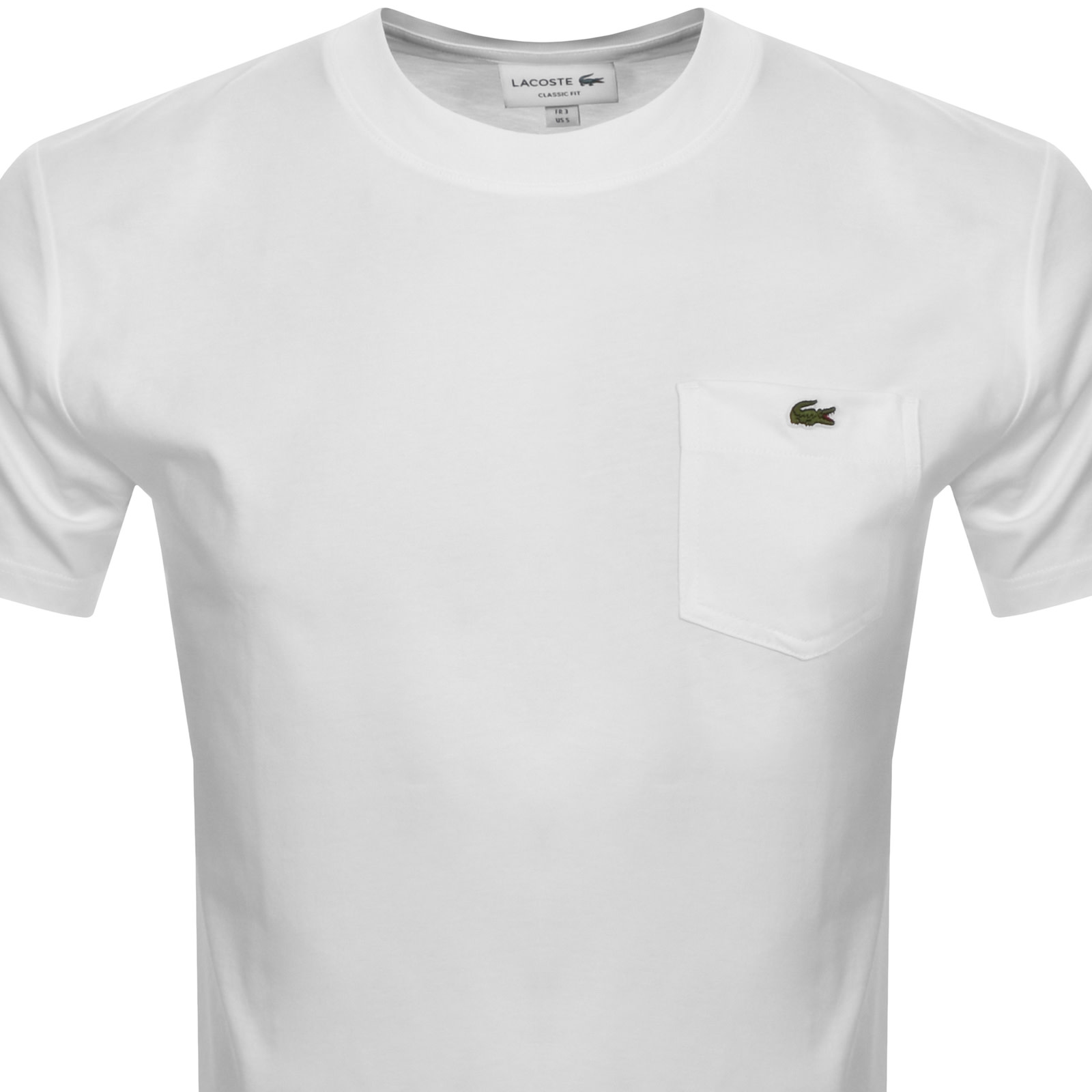 Shop Lacoste Classic Fit Pocket T Shirt White