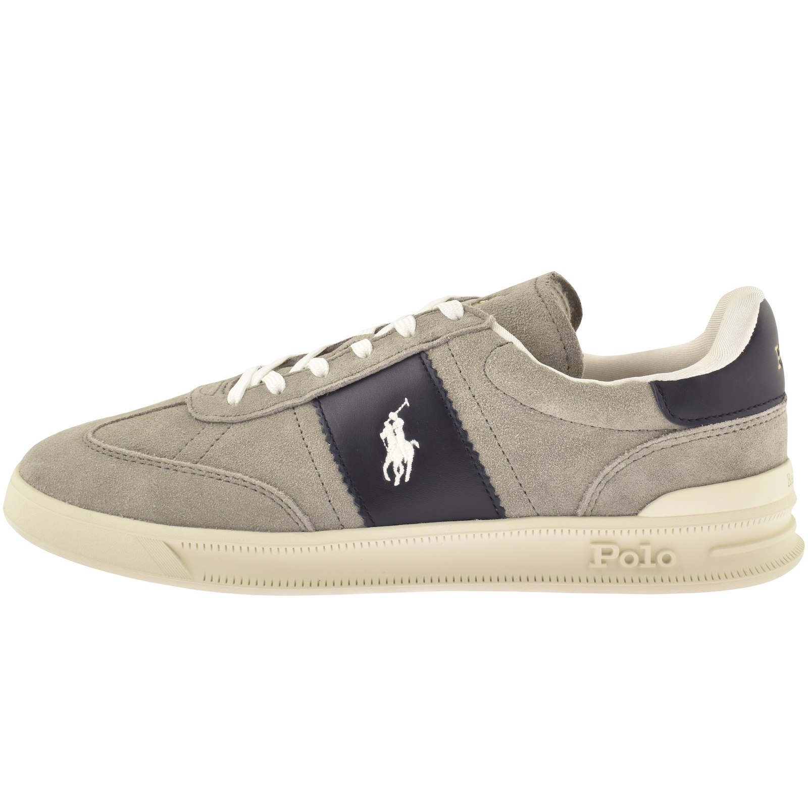 Shop Ralph Lauren Polo Low Top Trainers Grey