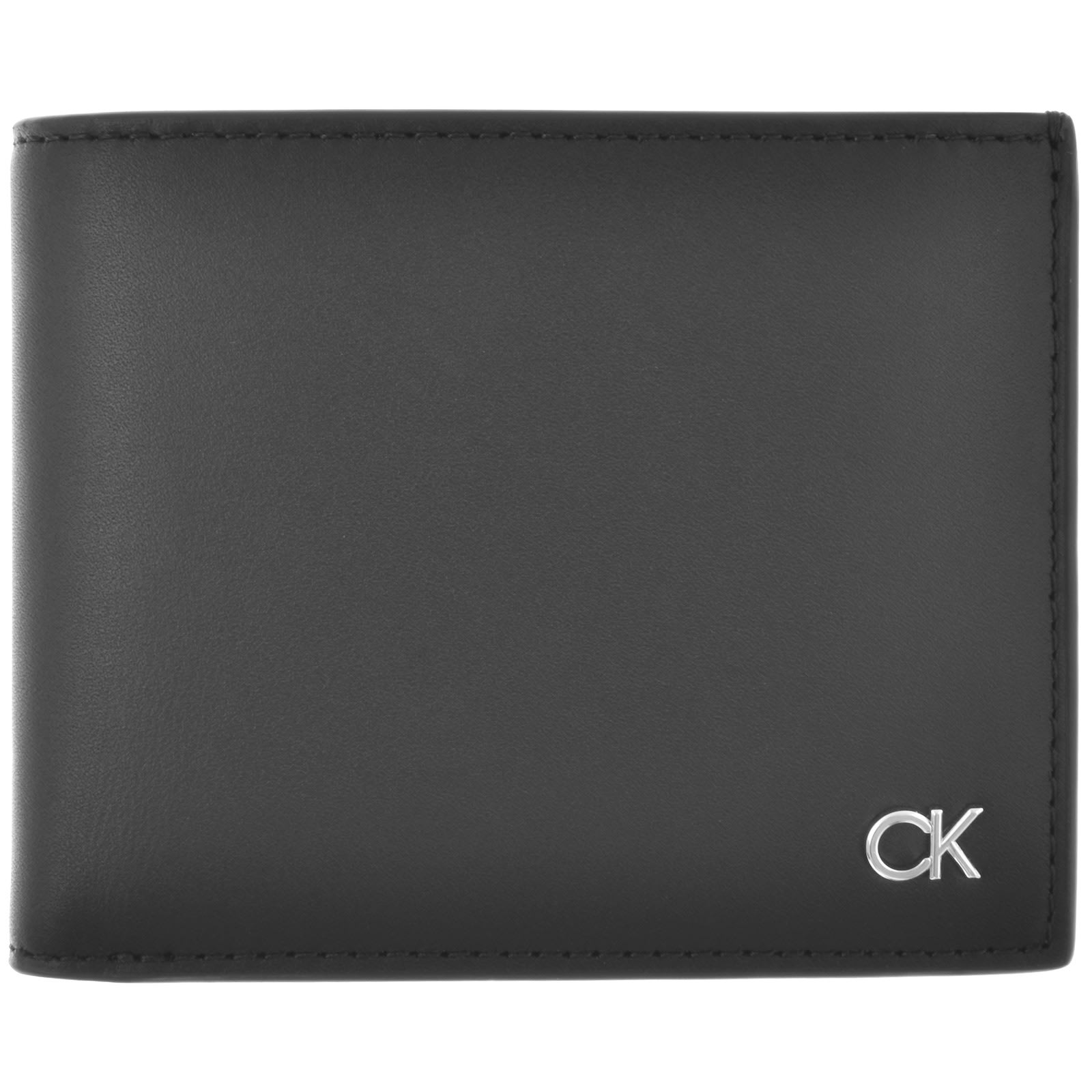 Shop Calvin Klein Metal Logo Bifold Wallet Black