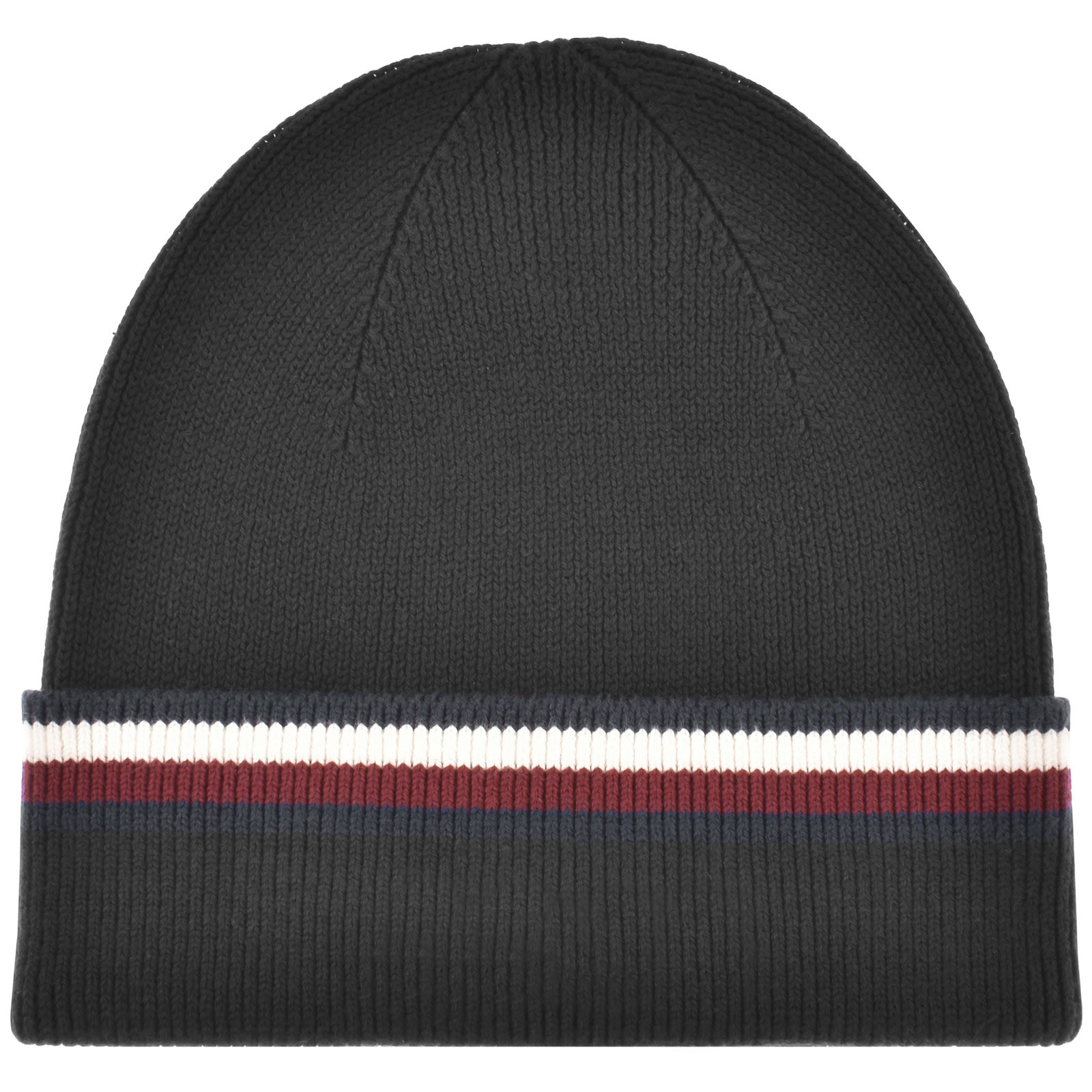 Tommy Hilfiger Love Solid Stripe Beanie Black In Black