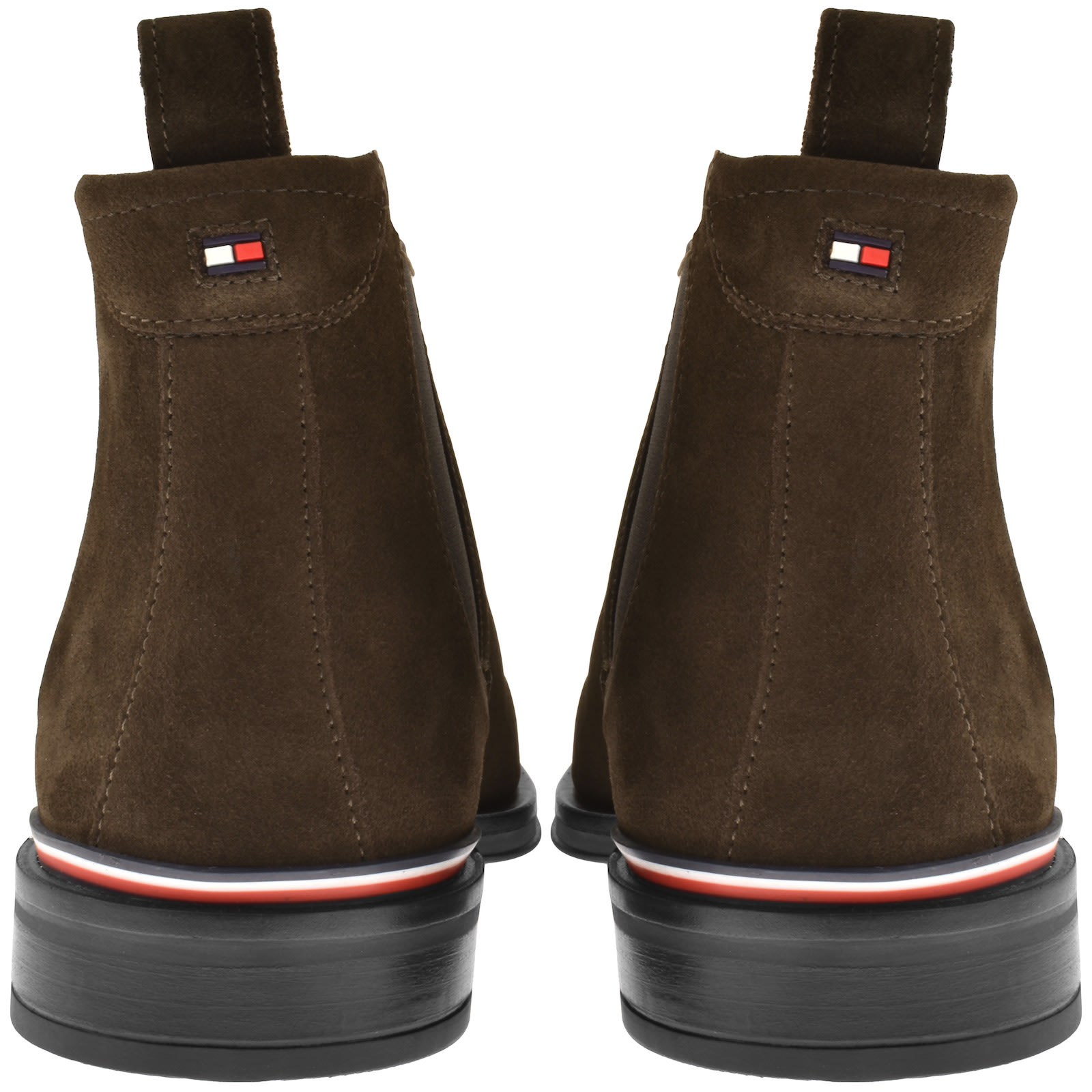 Shop Tommy Hilfiger Suede Chelsea Boots Brown