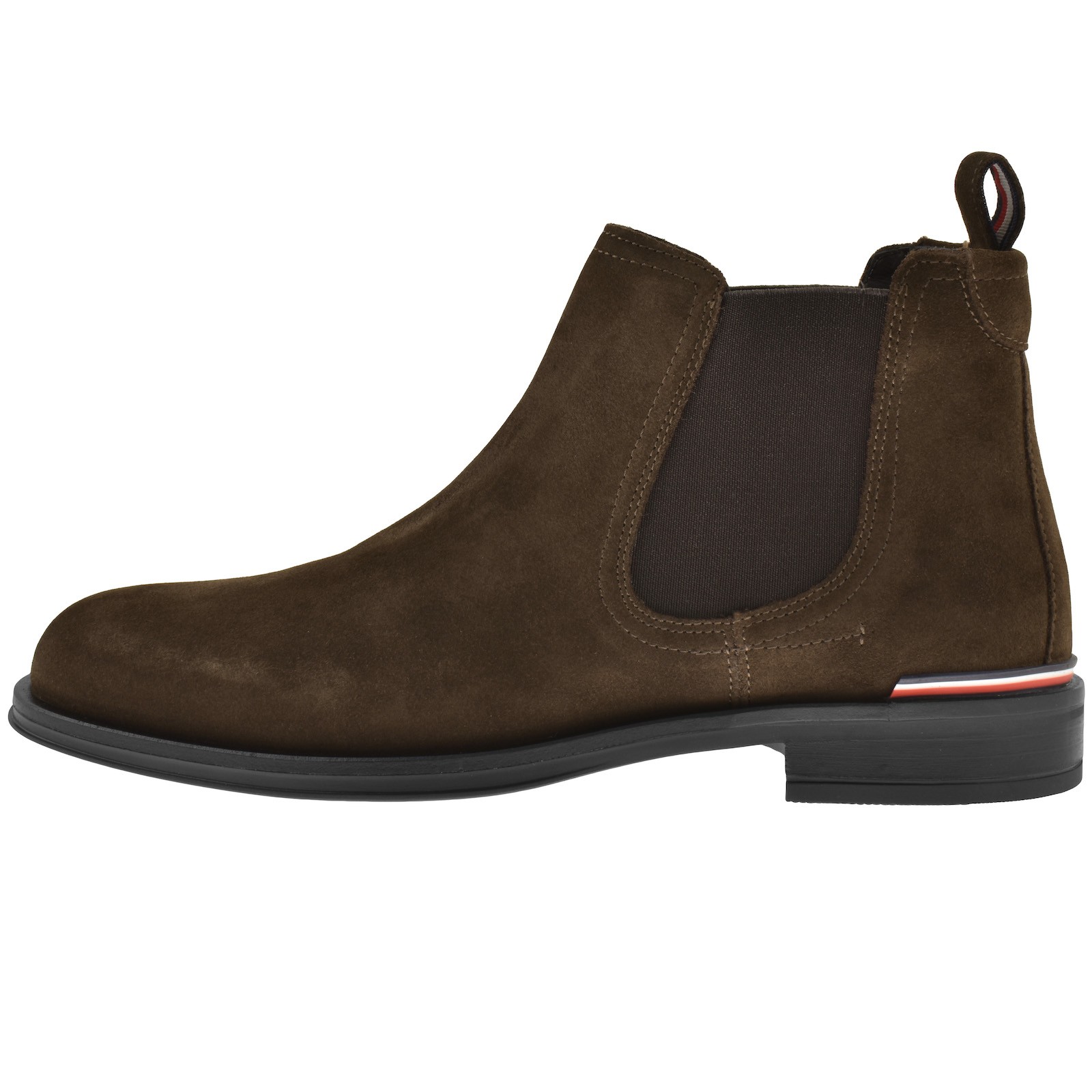 Shop Tommy Hilfiger Suede Chelsea Boots Brown