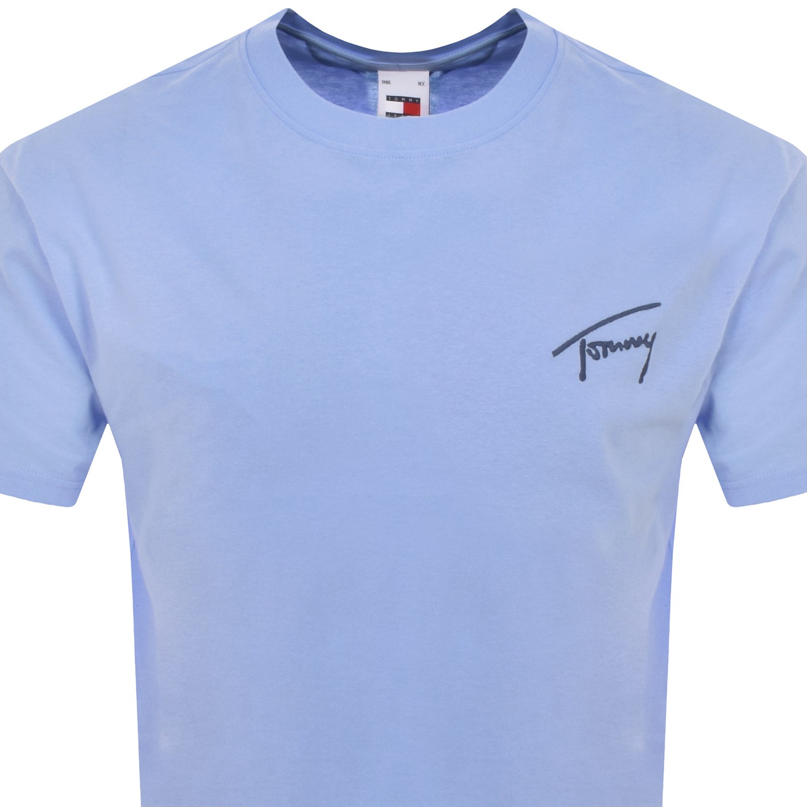 Shop Tommy Jeans Signature Text T Shirt Blue