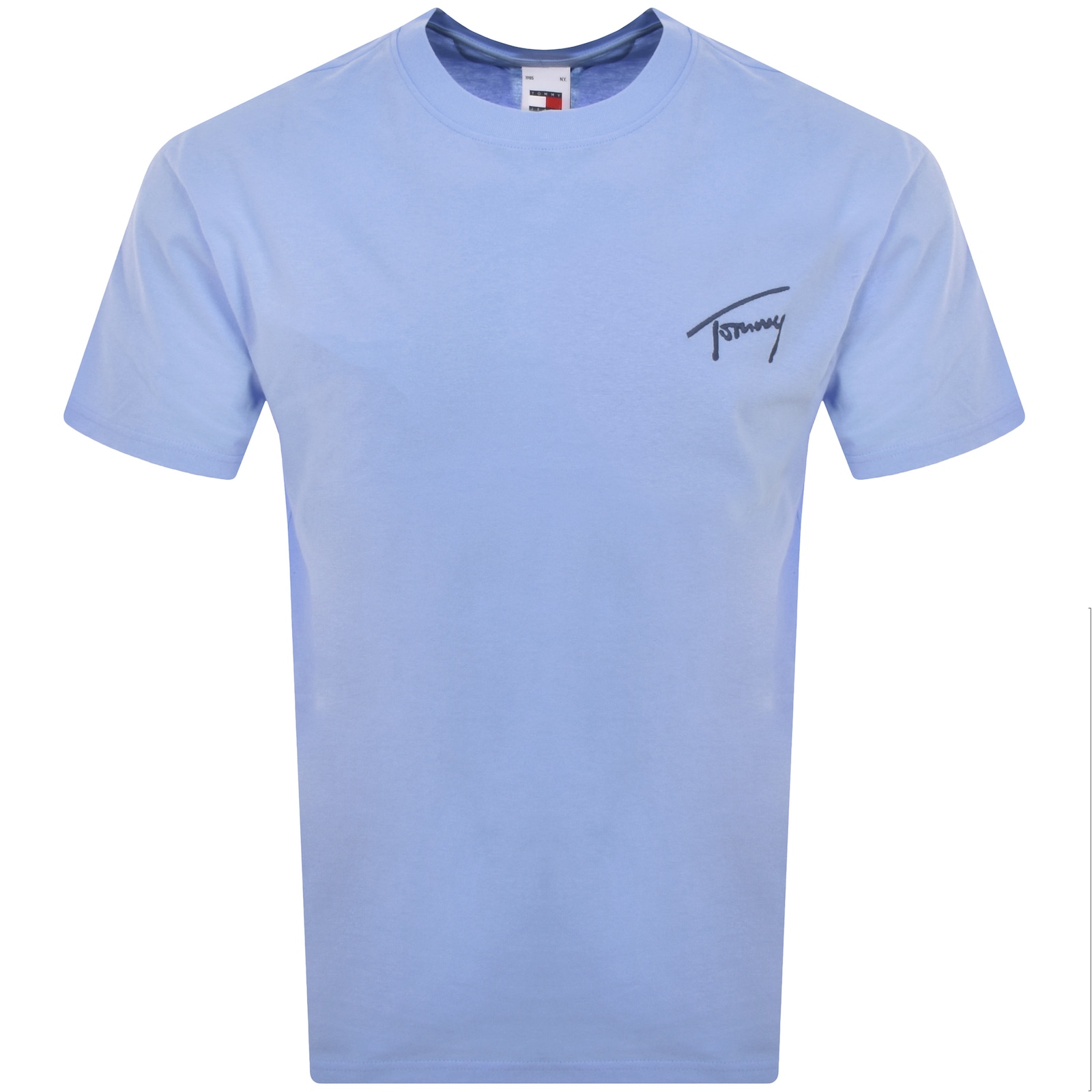 Shop Tommy Jeans Signature Text T Shirt Blue