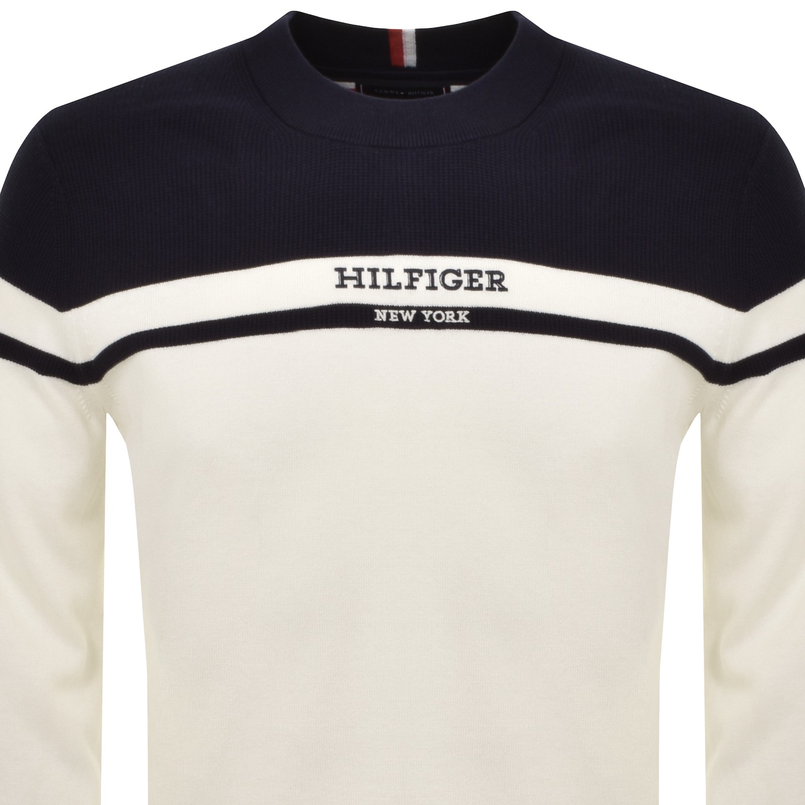 Shop Tommy Hilfiger Colourblock Jumper Cream