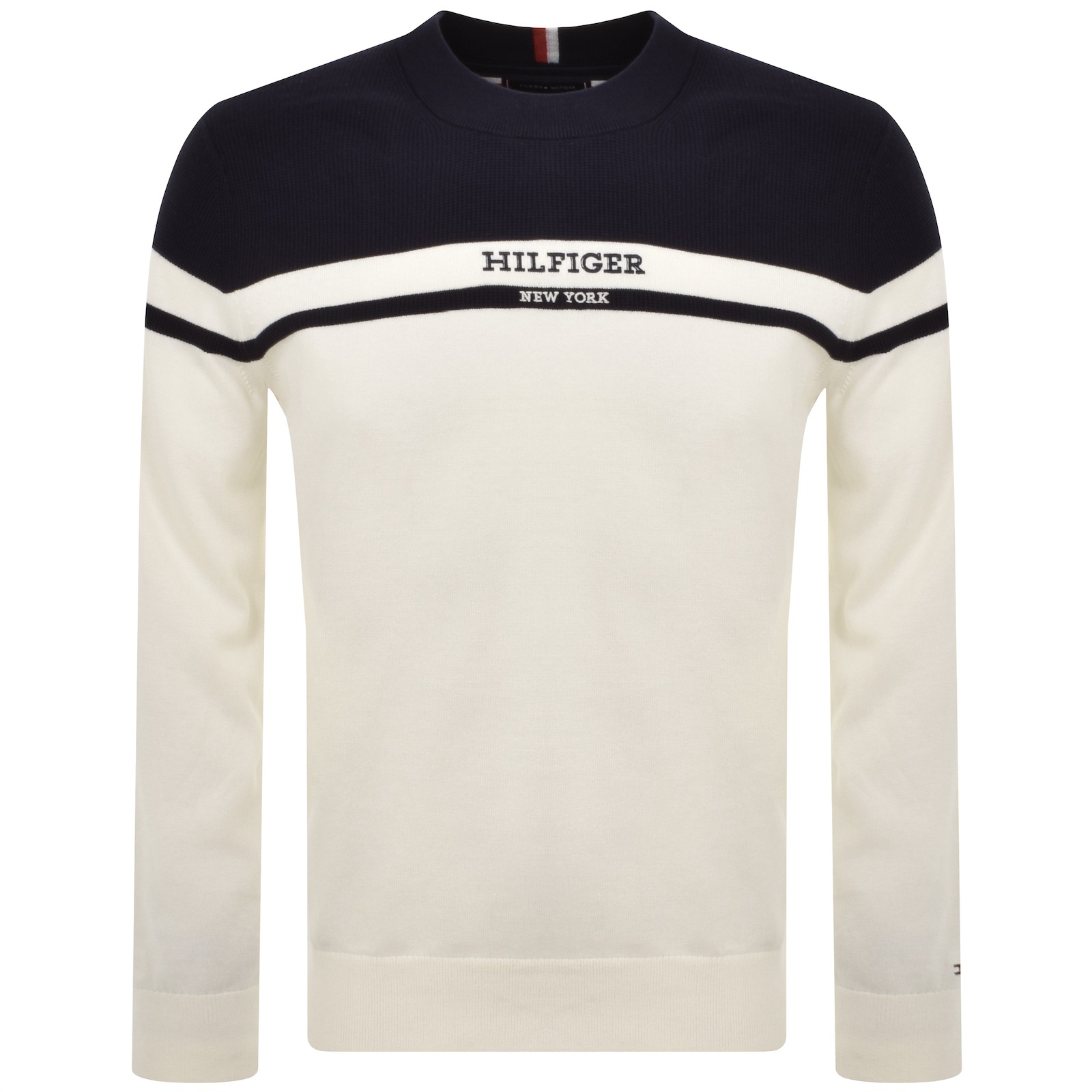 Shop Tommy Hilfiger Colourblock Jumper Cream