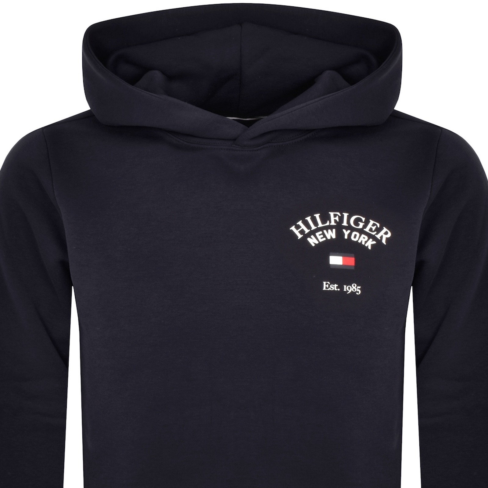 Shop Tommy Hilfiger Logo Pullover Hoodie Navy