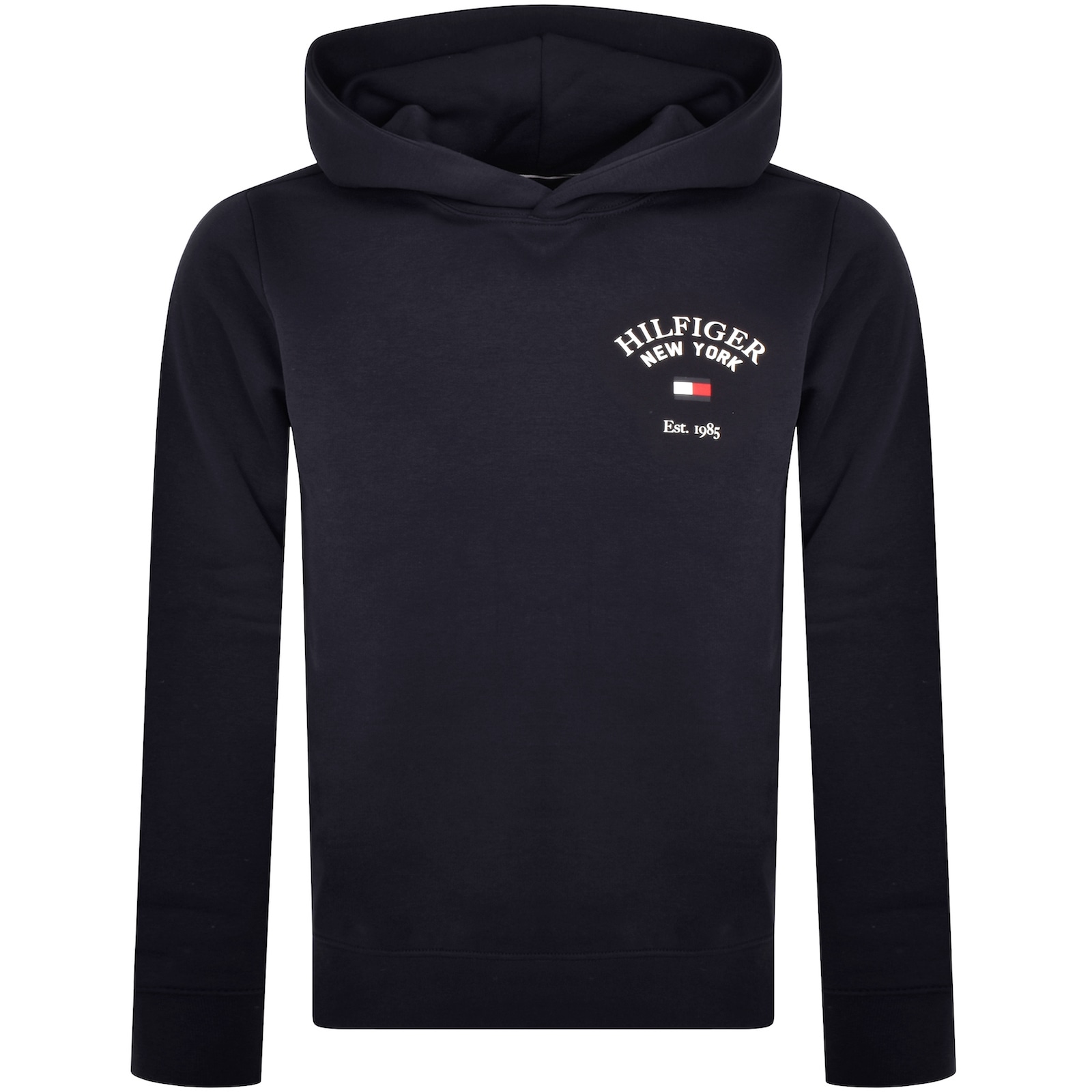 Shop Tommy Hilfiger Logo Pullover Hoodie Navy