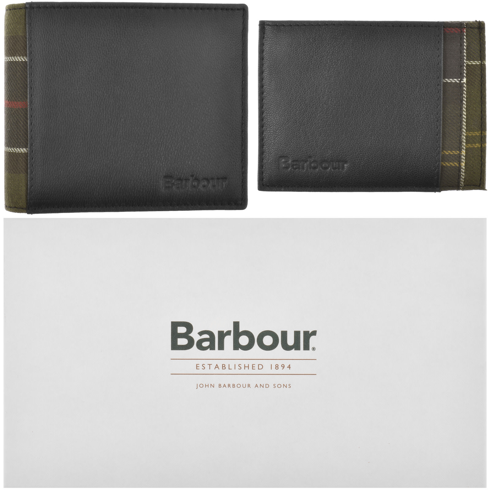 Shop Barbour Wallet And Card Holder Gift Set Black