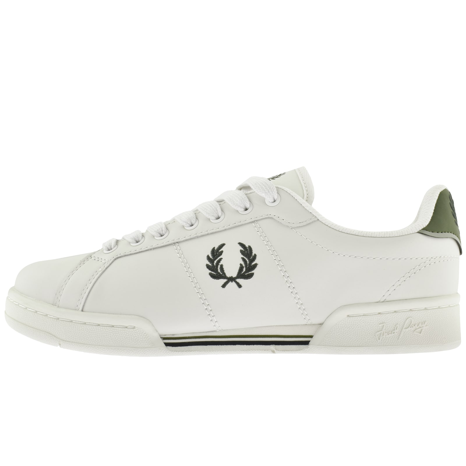 Shop Fred Perry B722 Leather Trainers Off White