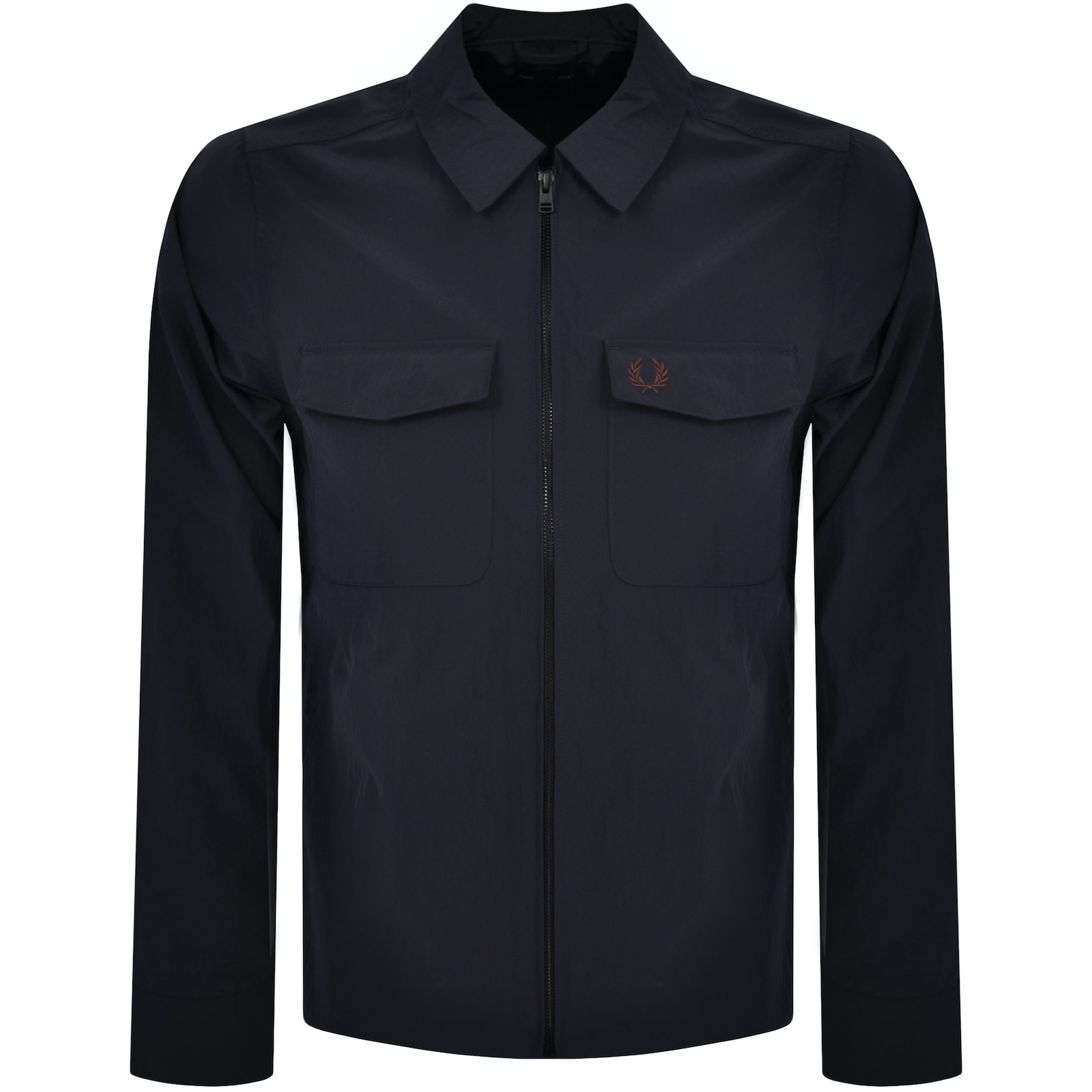 Shop Fred Perry Zip Pocket Overshirt Navy