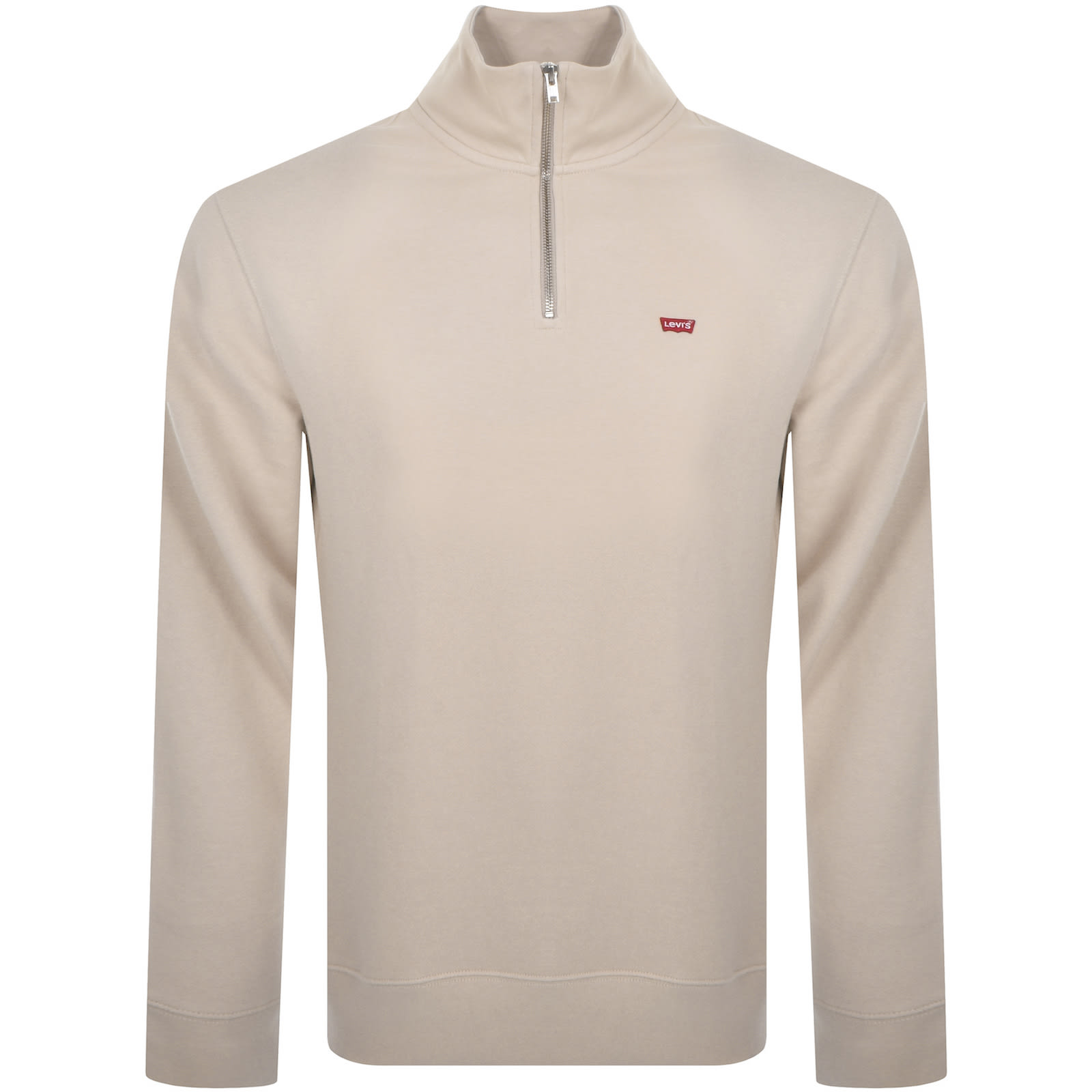 Shop Levi's Levis Original Quarter Zip Sweatshirt Beige