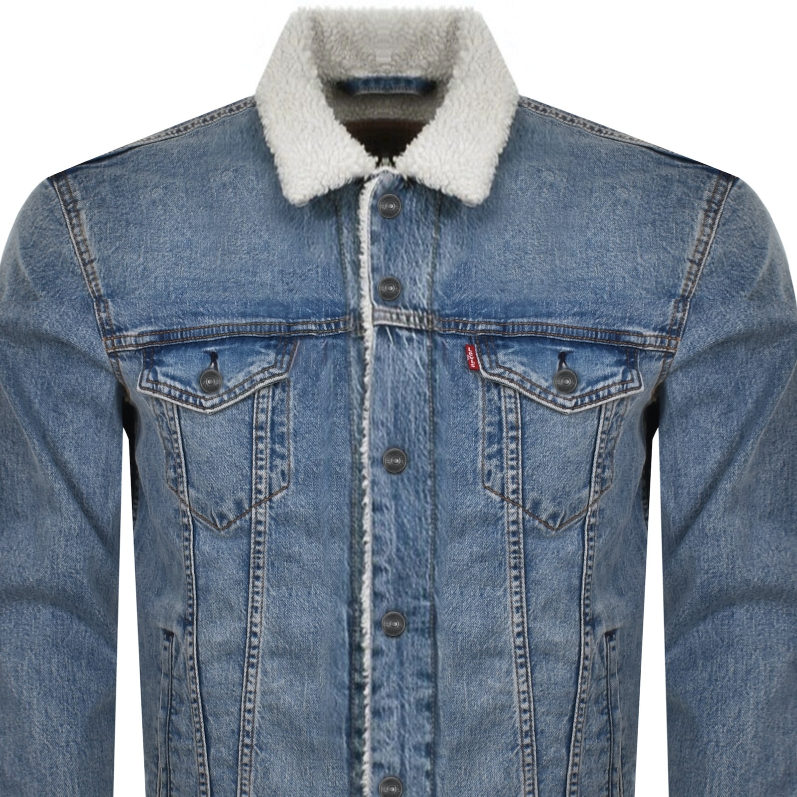 Shop Levi's Levis Fable Sherpa Lined Trucker Denim Jacket Blue