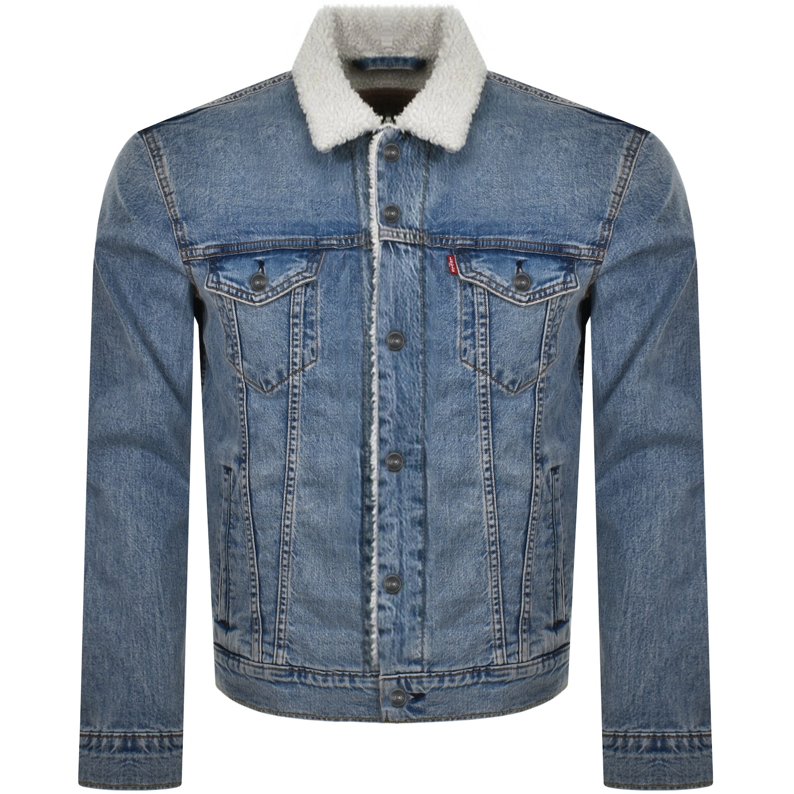 Shop Levi's Levis Fable Sherpa Lined Trucker Denim Jacket Blue