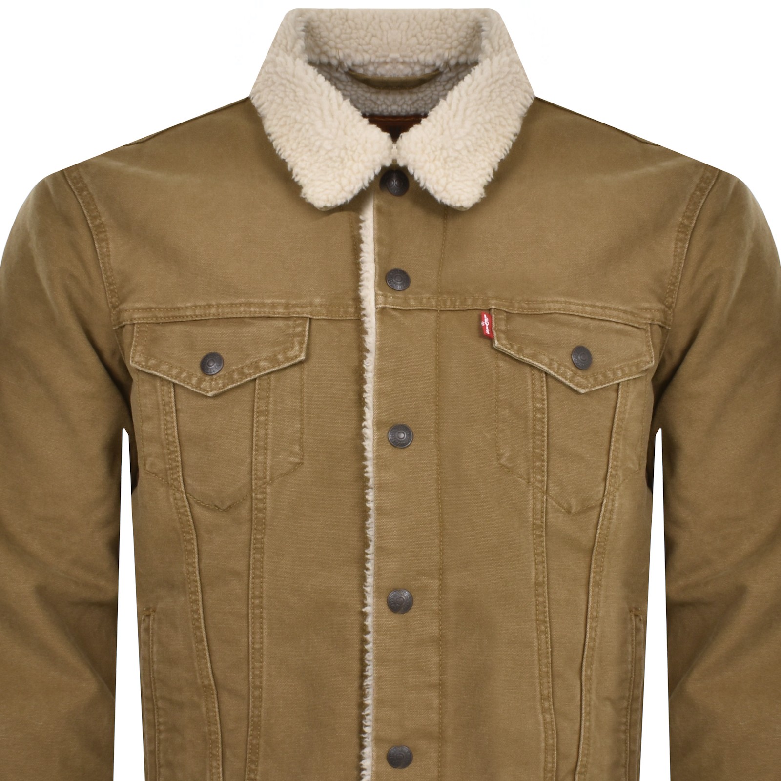 Shop Levi's Levis Fable Sherpa Trucker Denim Jacket Brown