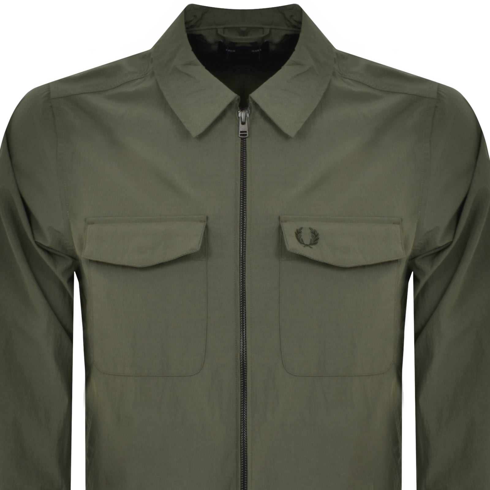 Shop Fred Perry Zip Overshirt Green